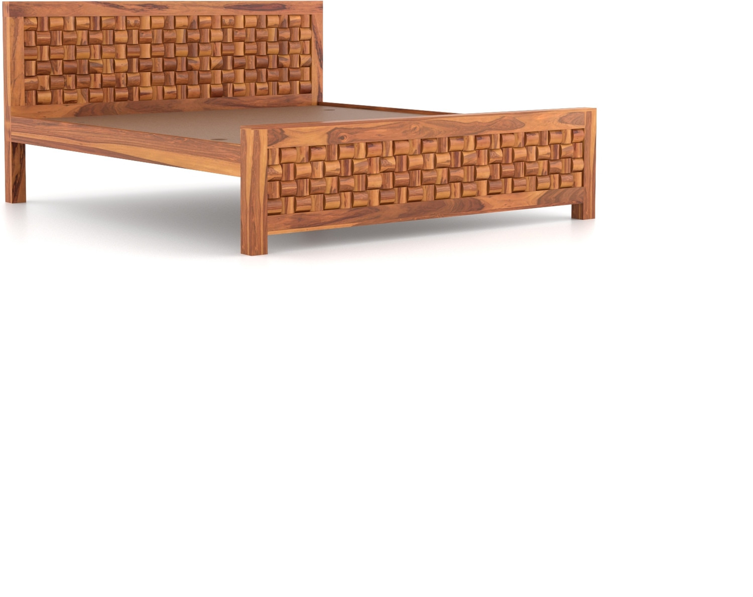 Image of Divine Arts Solid Wood Queen Bed, 205.74 cm x 157.48 cm (6.75 ft x 5.17 ft)