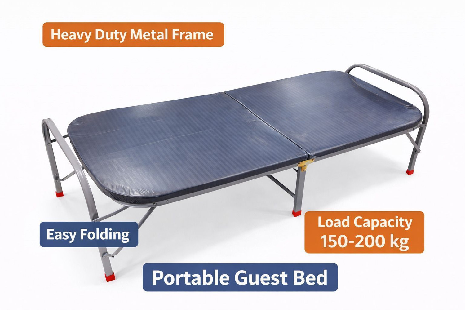 Image of RSworld Metal Single Bed, 190 cm x 76 cm (6.23 ft x 2.49 ft)