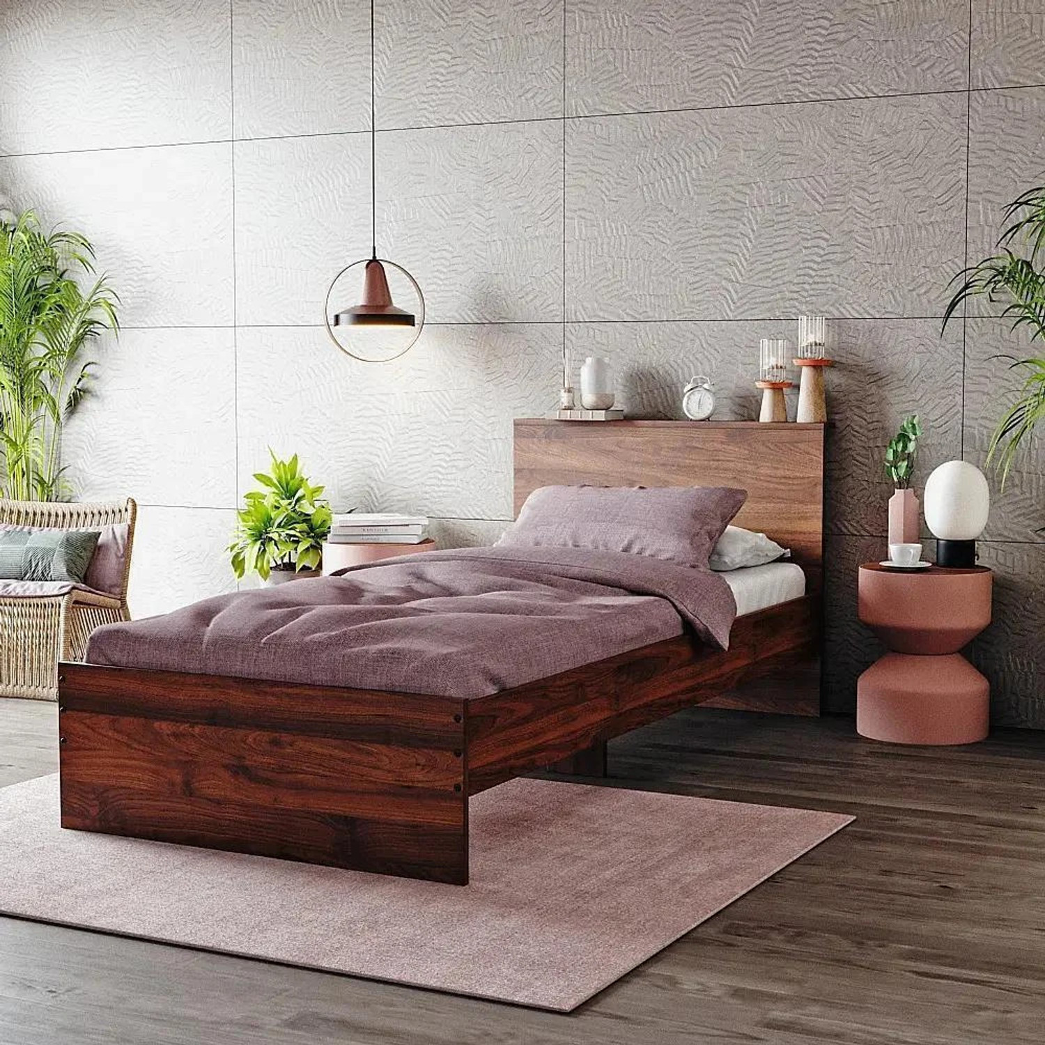 Image of Wakefit Taurus Engineered Wood Single Bed, 209 cm x 96 cm (6.86 ft x 3.15 ft)