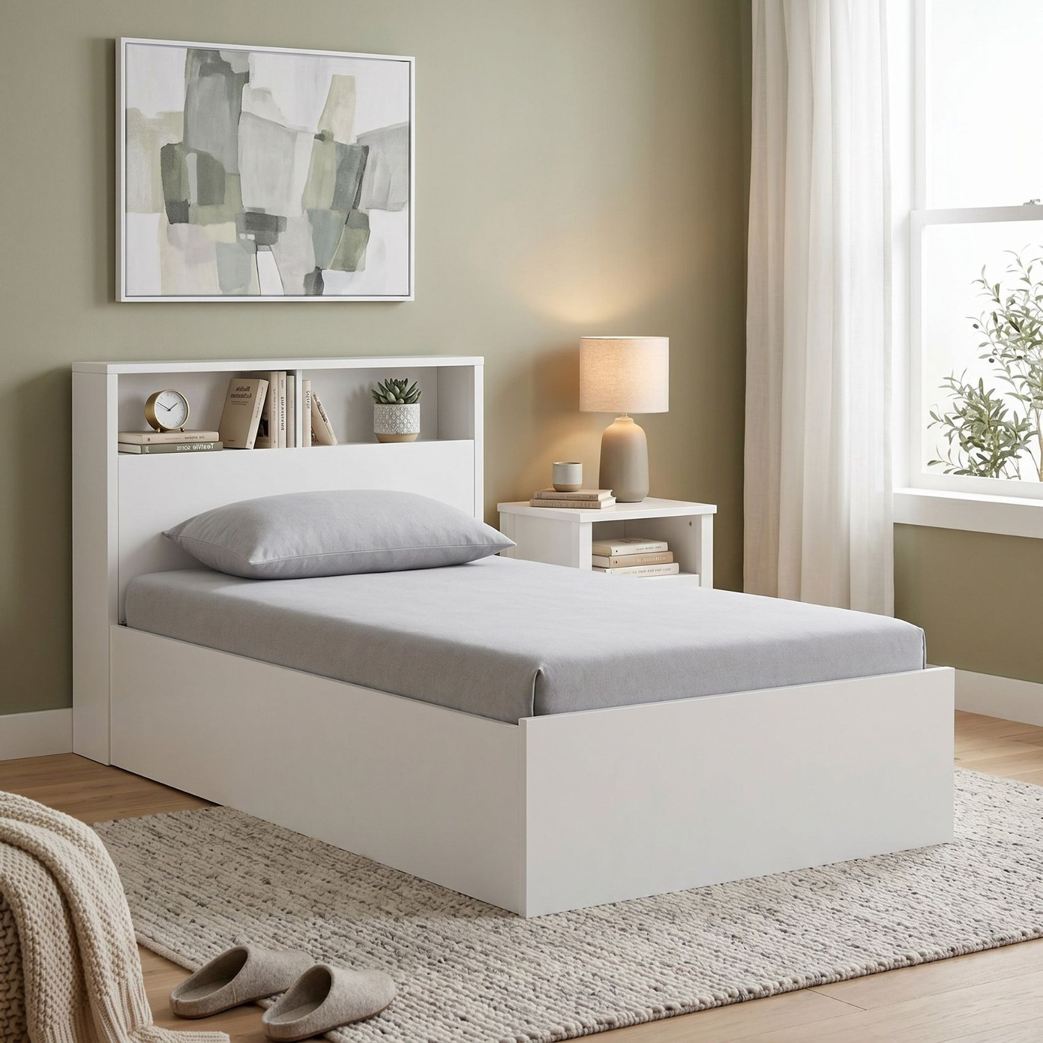Image of Delite Kom Urban Single Bed | with Box & Headboard Storage | Assembly Included | Engineered Wood Single Box Bed, 213 cm x 95 cm (6.99 ft x 3.12 ft)