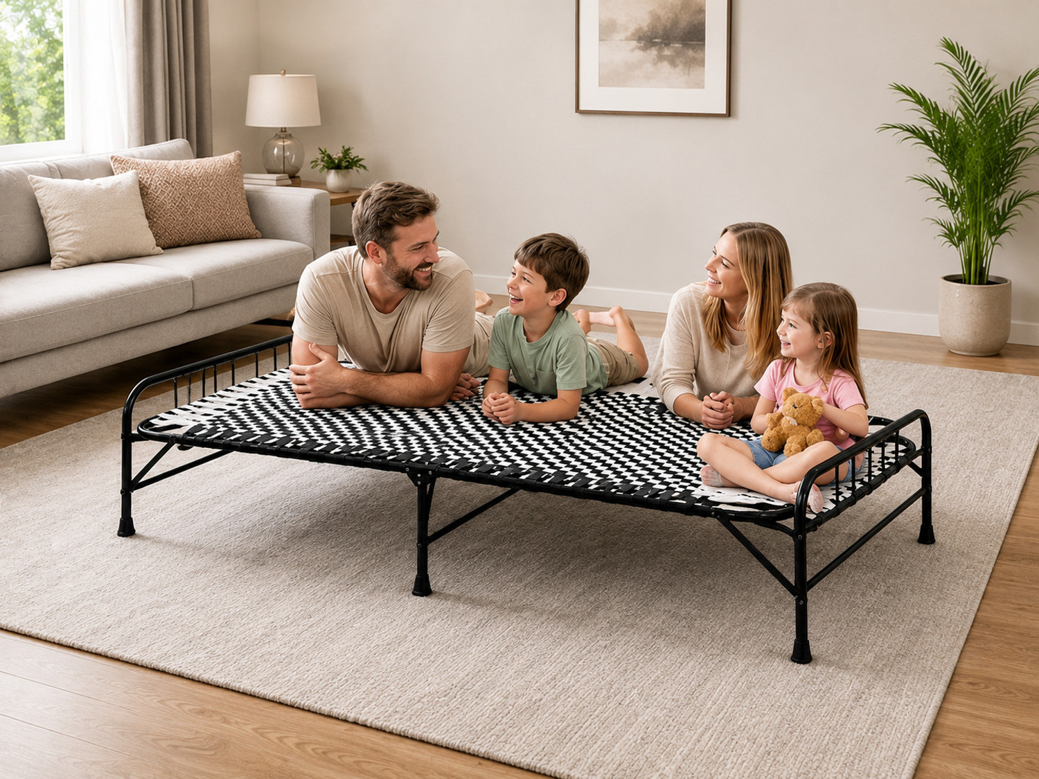 Image of MEEZO foldinge beds single Metal Single Bed, 88 cm x 182 cm (2.89 ft x 5.97 ft)