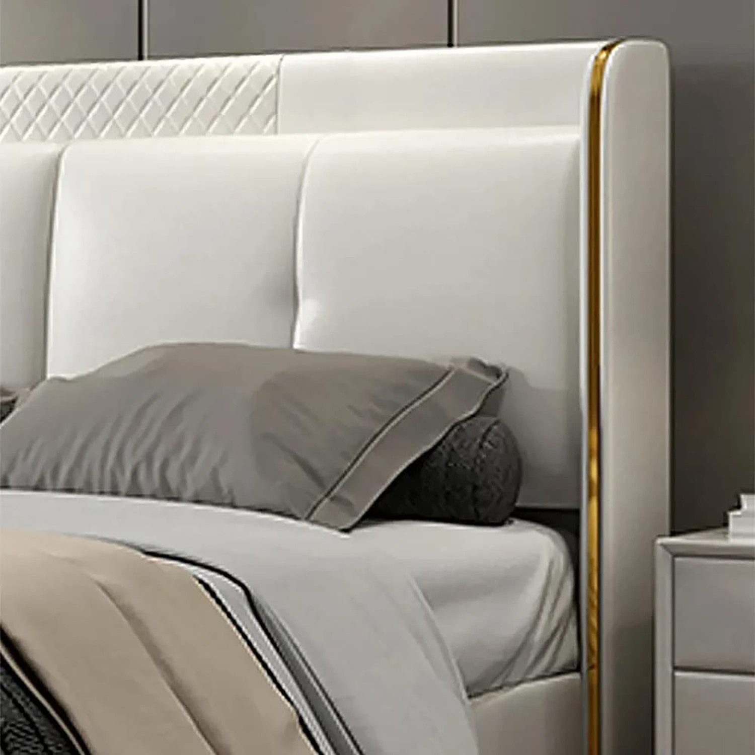 Image of Wakeup India Alderglen Upholstered Bed | Leatherette Fabric Bed with Storage Engineered Wood Queen Box Bed, 213.36 cm x 162.56 cm (7.0 ft x 5.33 ft)