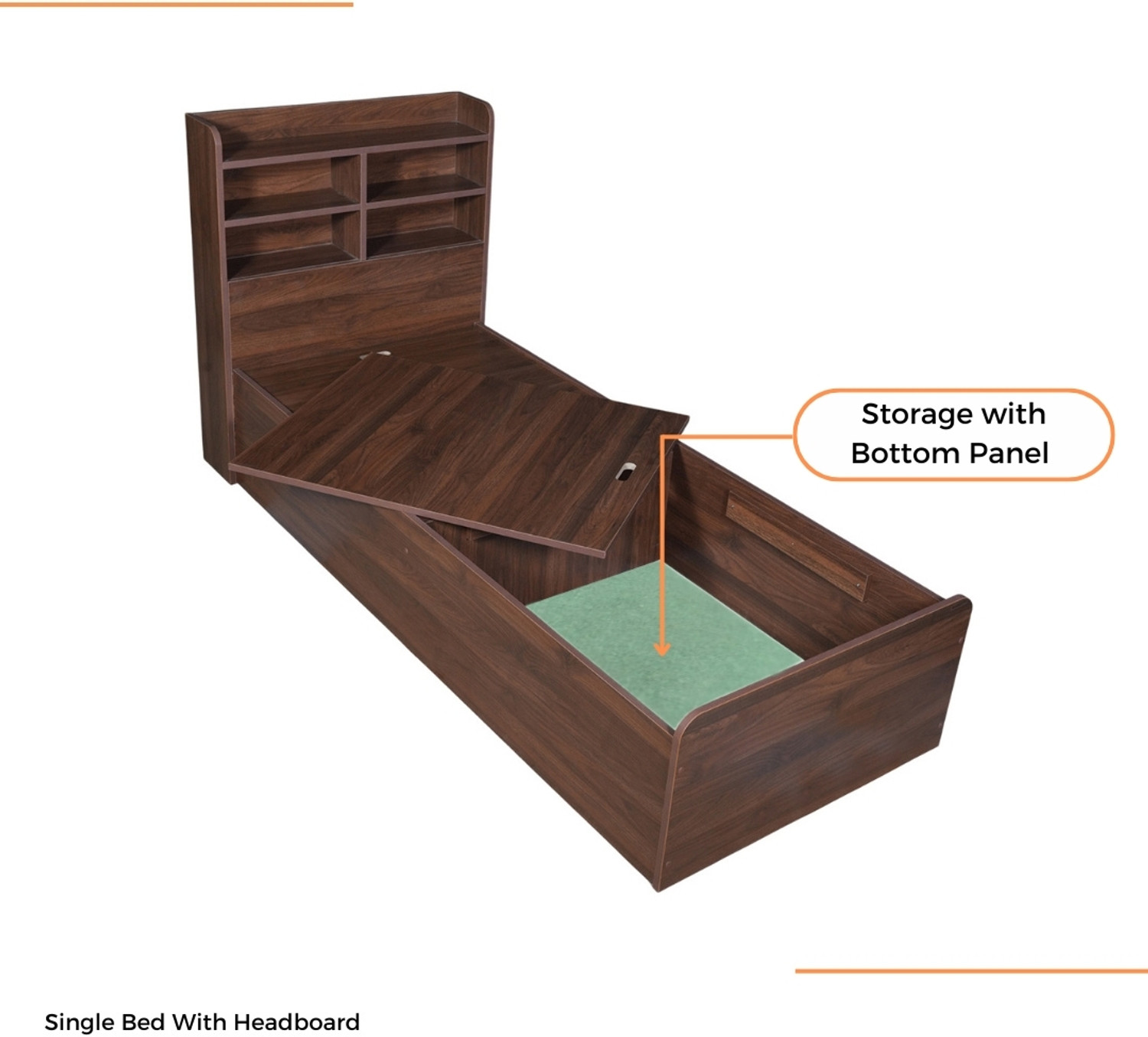 Image of GUDSMITH BSC16P Engineered Wood Single Box Bed, 204 cm x 85 cm (6.69 ft x 2.79 ft)