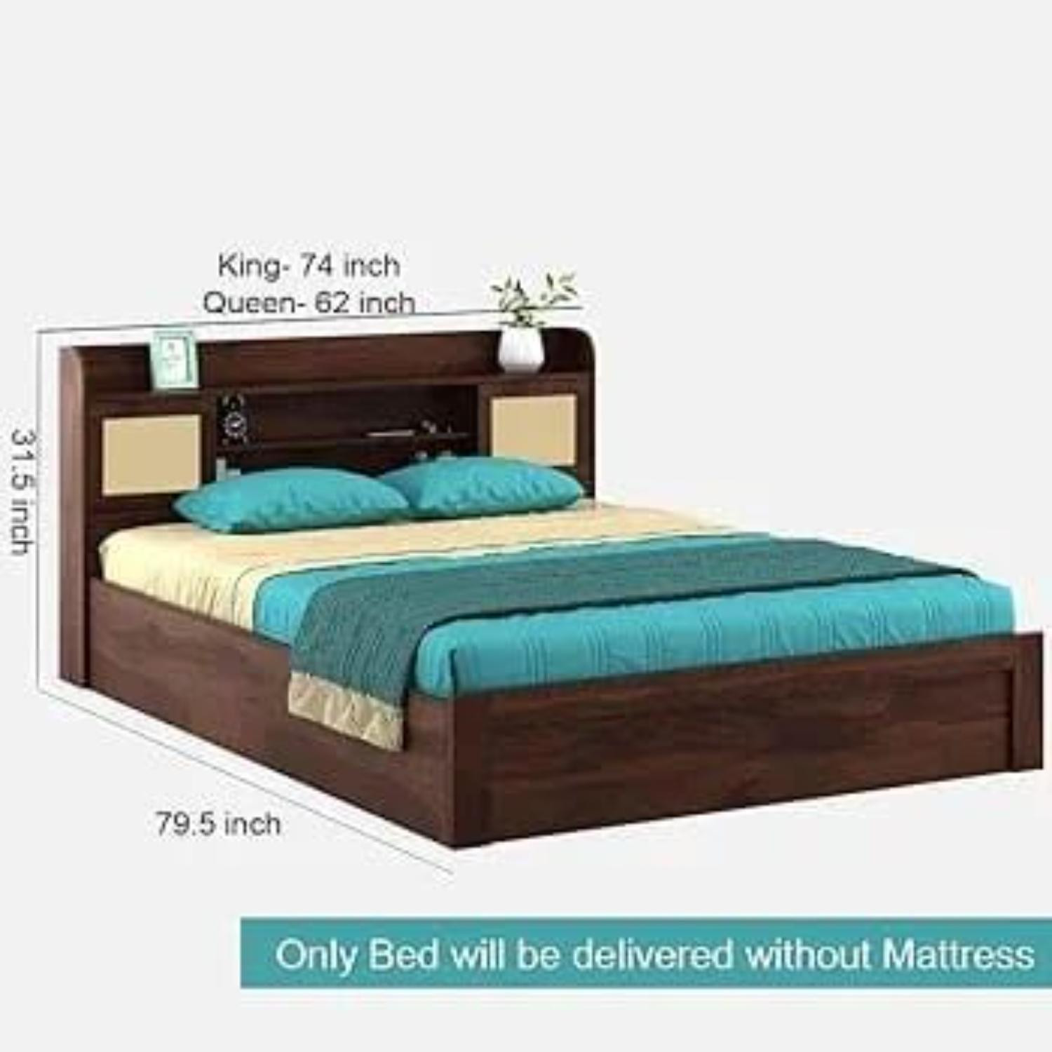 Image of Grand Furnish Engineered Wood King Size Bed With Storage Engineered Wood King Box Bed, 201 cm x 157 cm (6.59 ft x 5.15 ft)