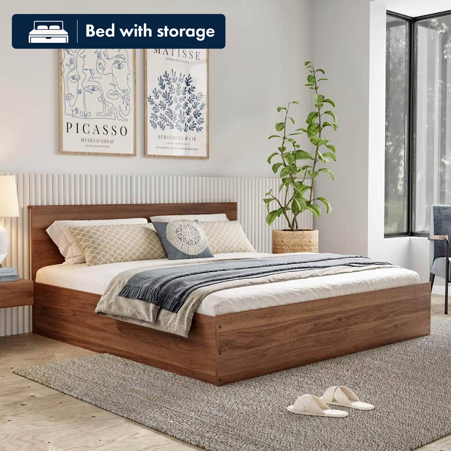 Wakefit Taurus Engineered Wood King Box Bed, 187.4 cm x 209.7 cm (6.15 ft x 6.88 ft)