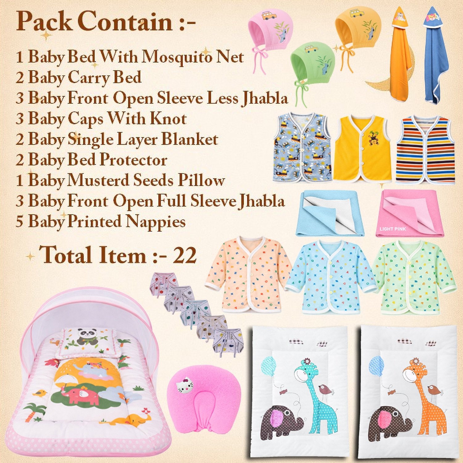 Image of Kwitchy welcome baby 22 Daily Needs Item In 1 Combo Pack