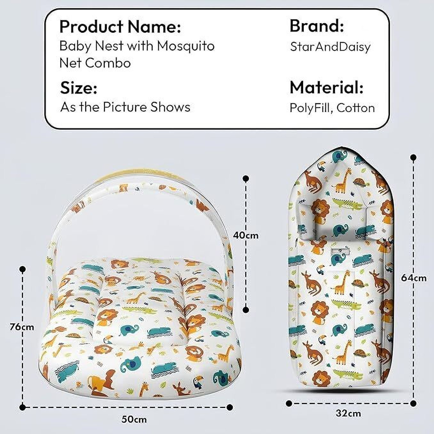 Image of StarAndDaisy Cotton Baby Bed Sized Bedding Set