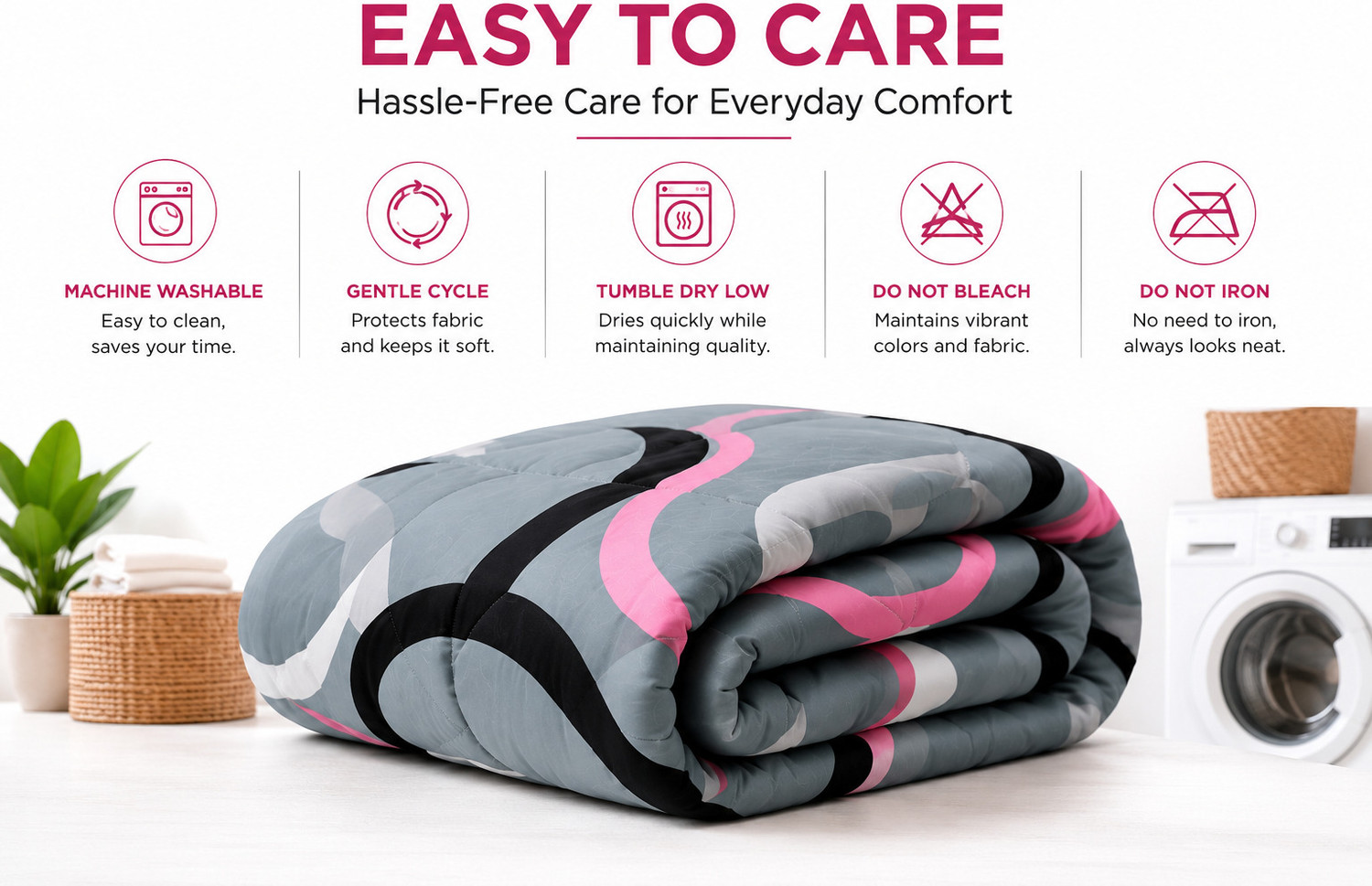 Image of Spire@Home Printed Double Comforter for AC Room (Cotton, Multicolor, Grey)