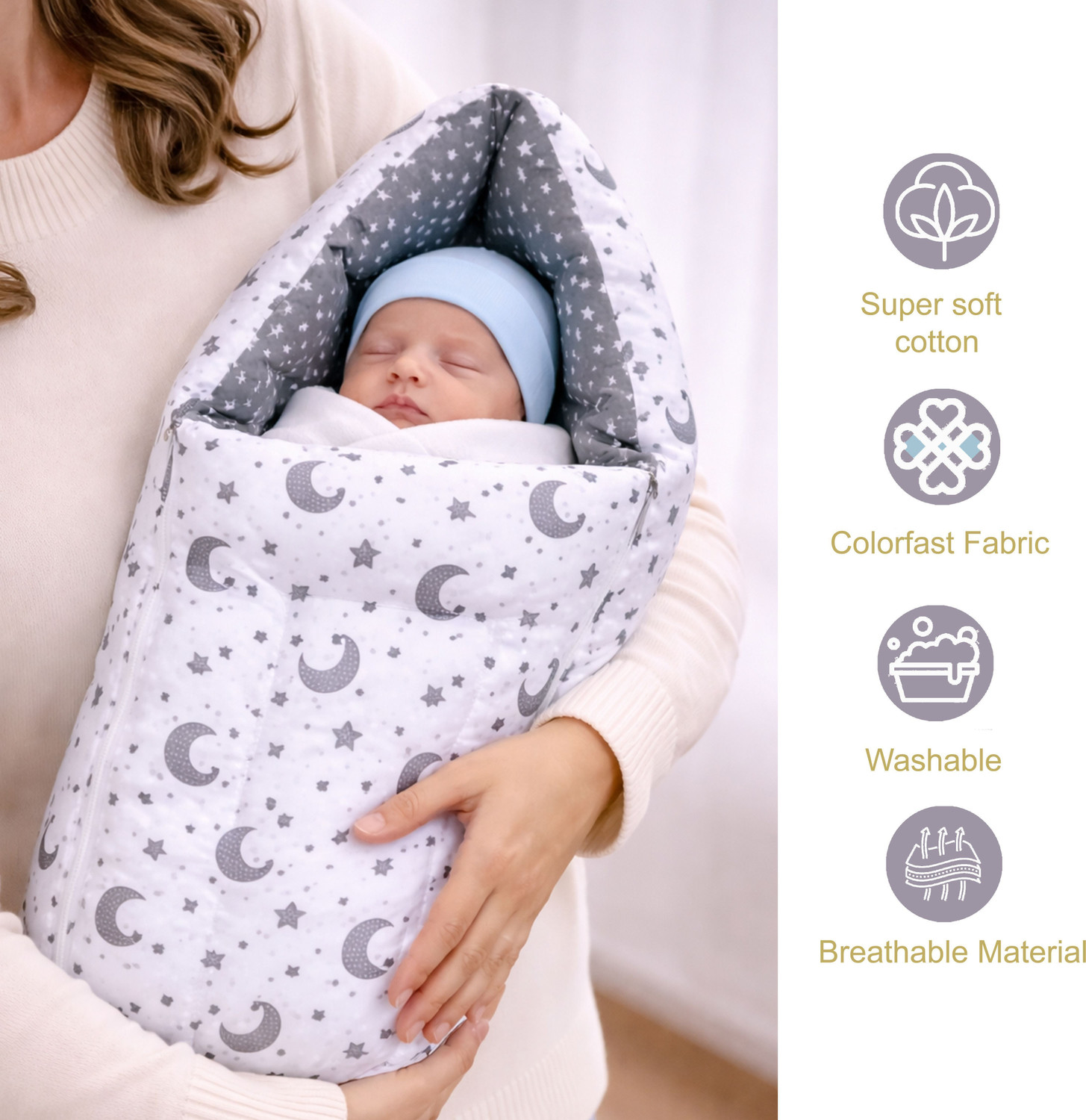Image of Fareto Combo of Baby Bed with Net | Carry Bag | 4 Pcs Bedding Set(0-6 Months standard crib