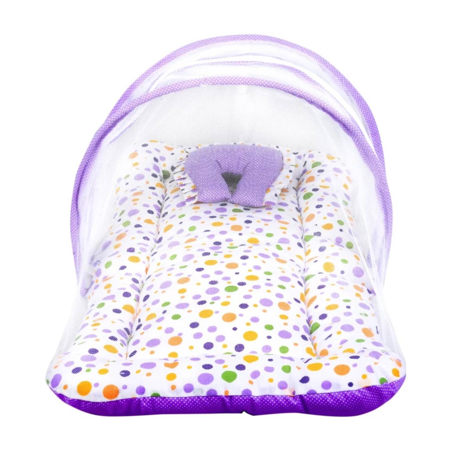 BULI-WEAR Cotton Washable Baby Bed with Mosquito Net Safe & Comfortable Sleep for Infants Cotton Washable Infants Mosquito Net