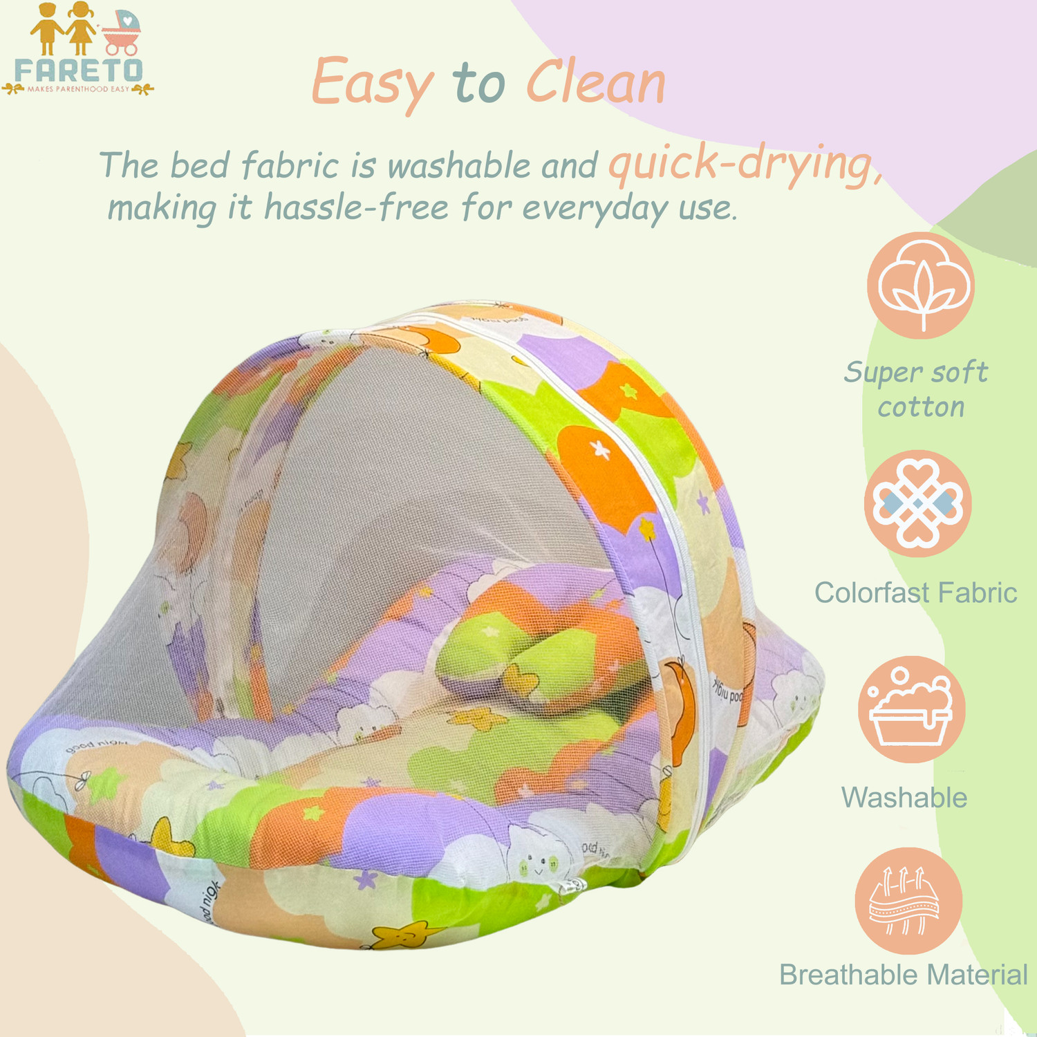 Image of Fareto Cotton Baby Bed Sized Bedding Set