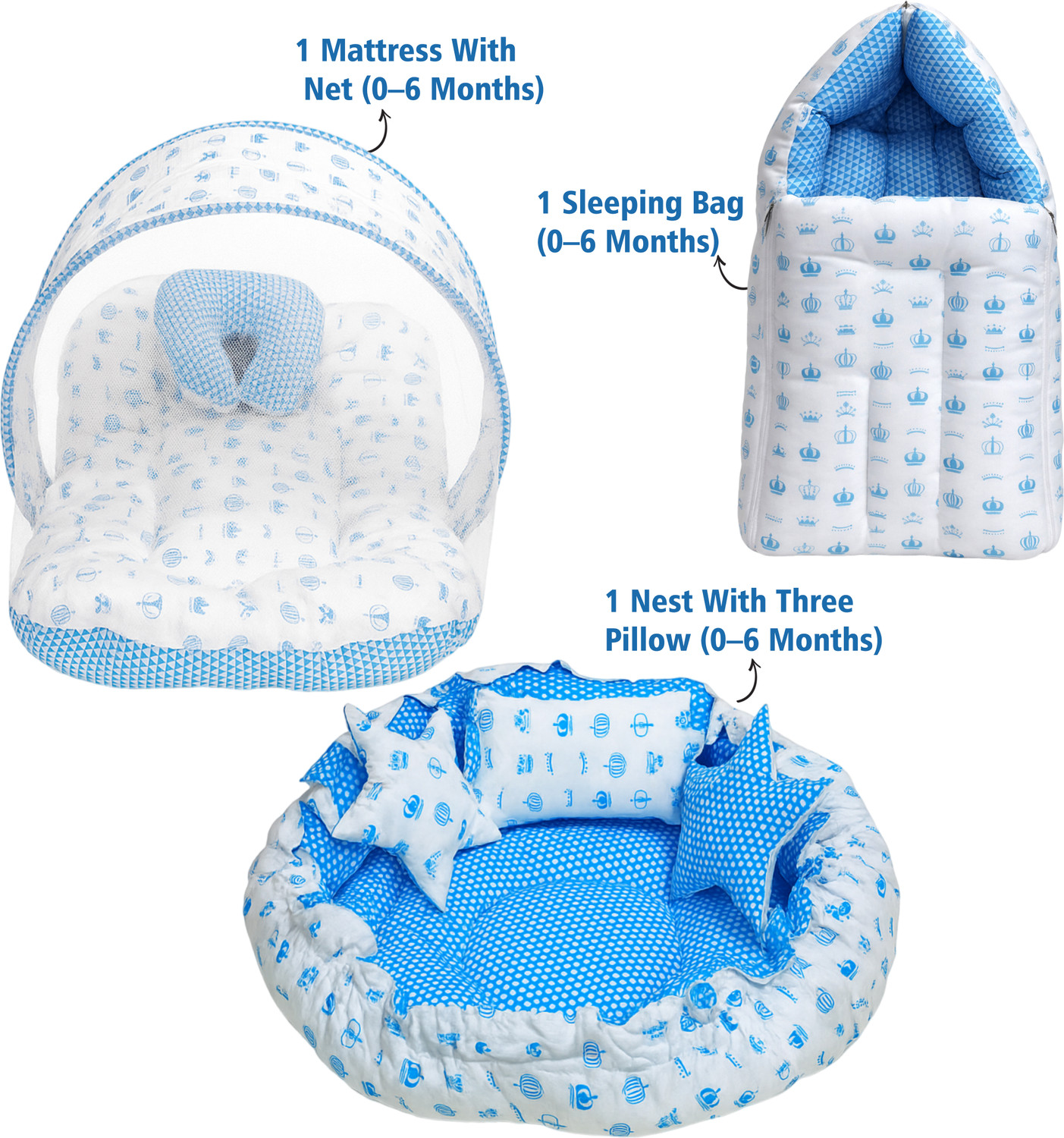 Image of Miss & Chief Cotton Baby Bed Sized Bedding Set