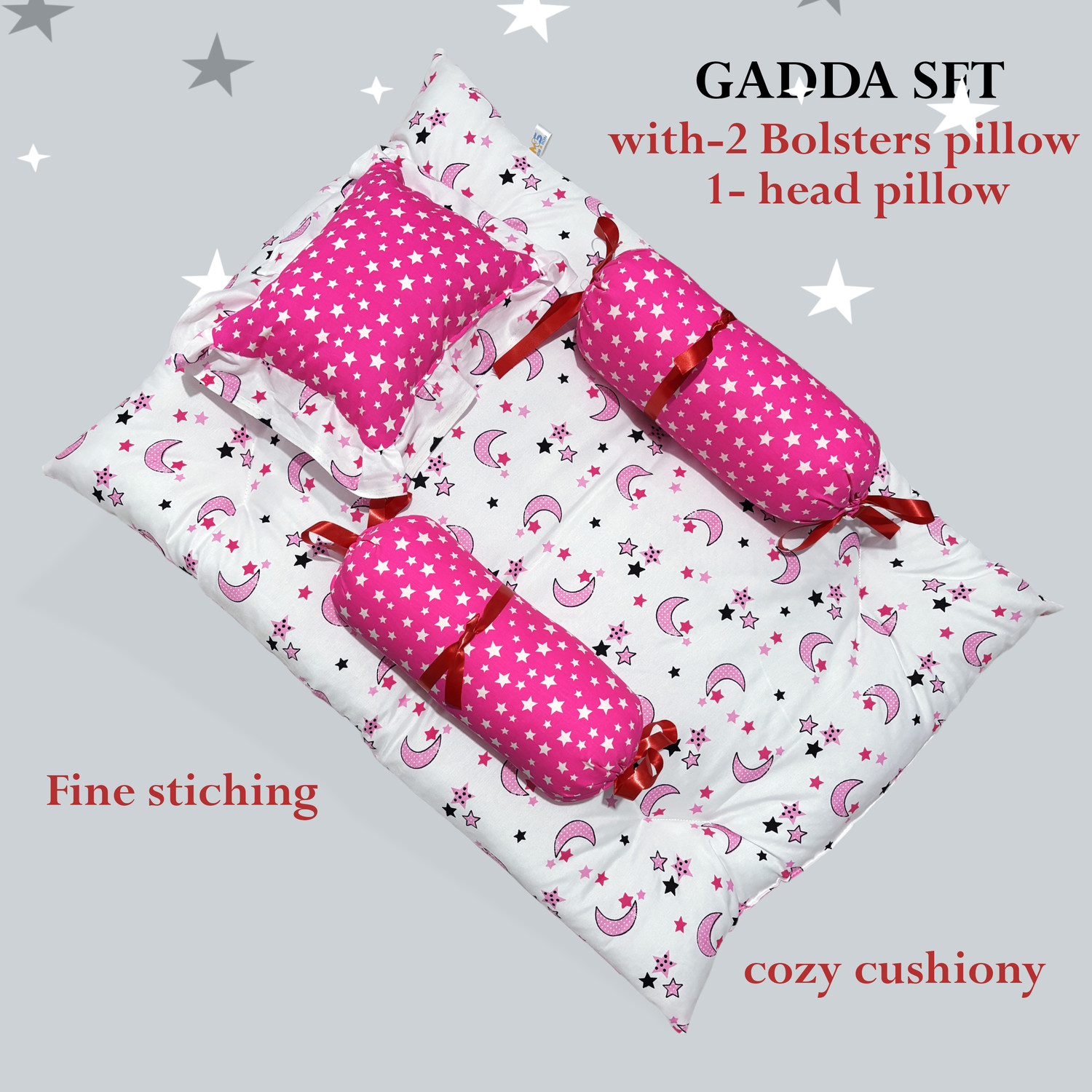 Image of MOM & SON Cotton Baby Bed Sized Bedding Set