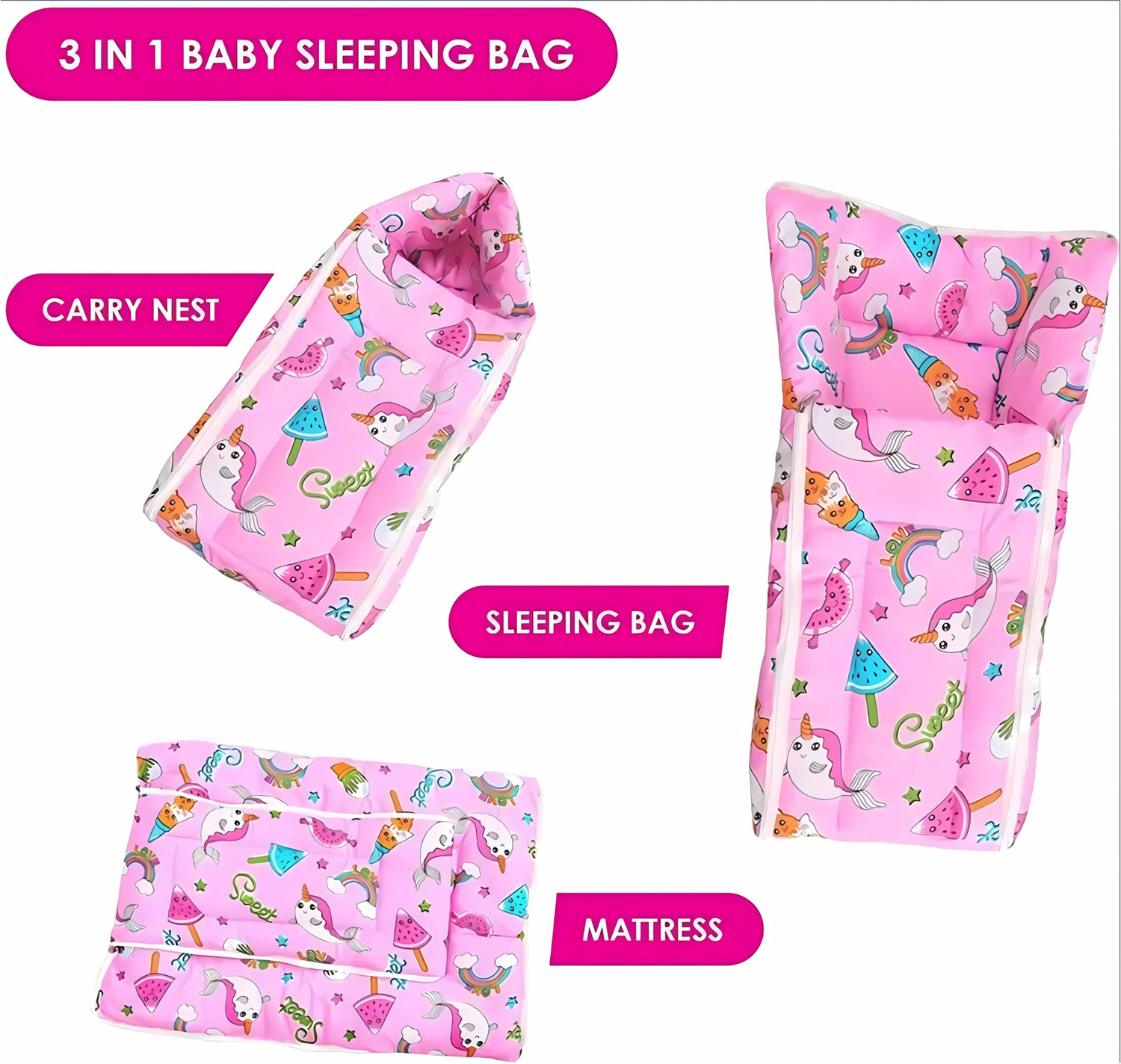Image of First Vision Cotton Baby Bed Sized Bedding Set