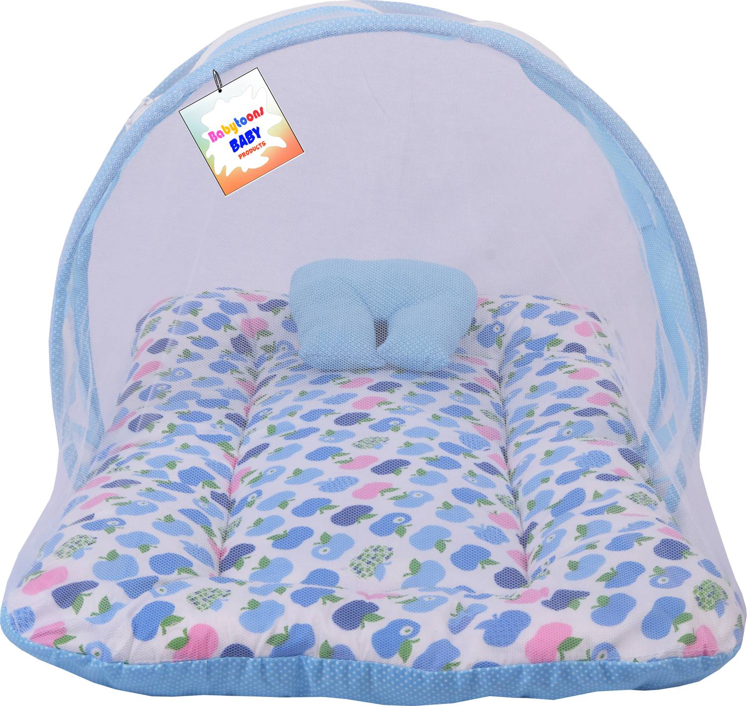 BabyToons Baby Boys & Baby Girls Mosquito Net Bed With Cusioned Pillow Standard Crib