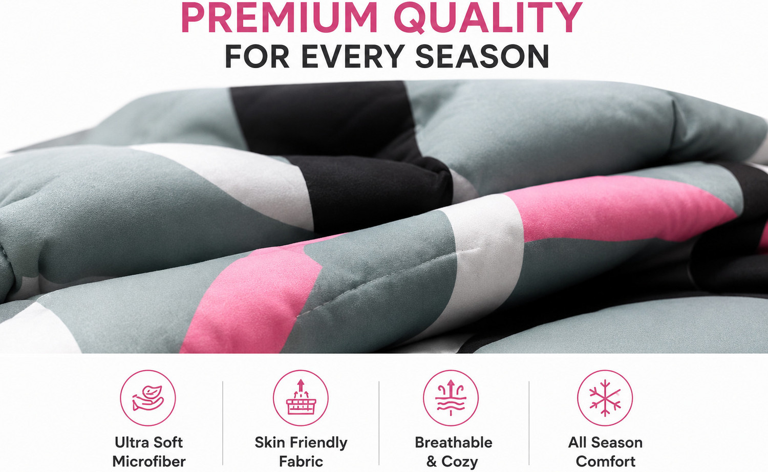 Image of Spire@Home Printed Double Comforter for AC Room (Cotton, Multicolor, Grey)