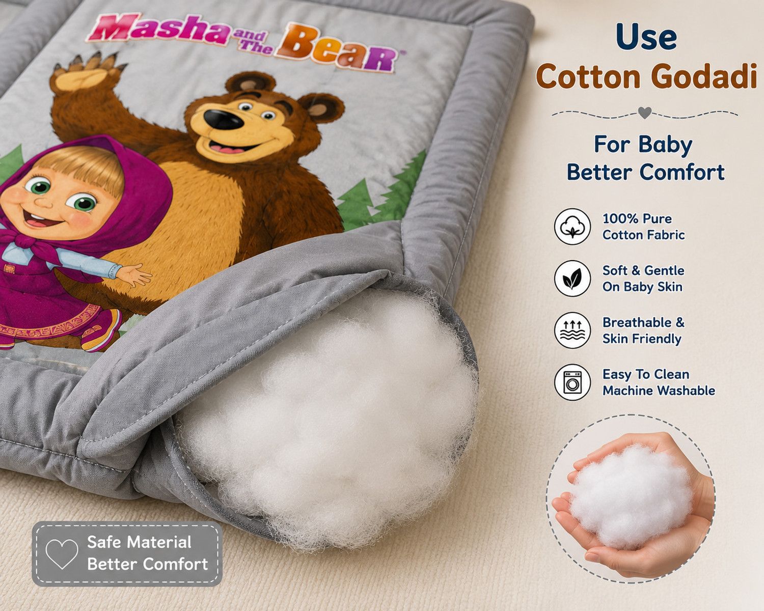 Image of Ronqiza Cotton Baby Bed Sized Bedding Set
