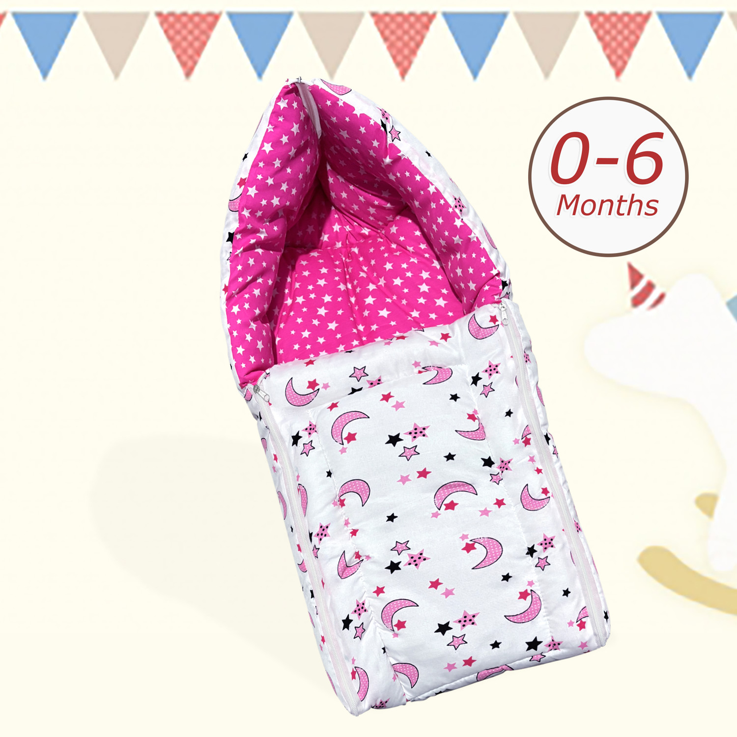 Image of MOM & SON Cotton Baby Bed Sized Bedding Set