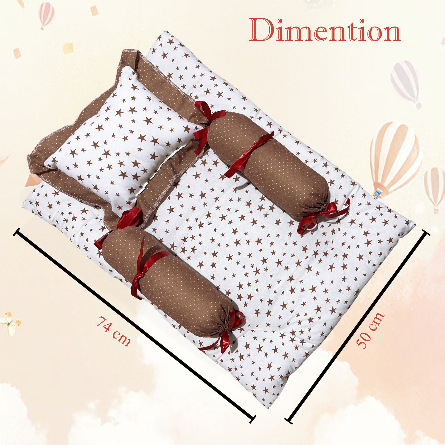 Image of MOM & SON Cotton Baby Bed Sized Bedding Set