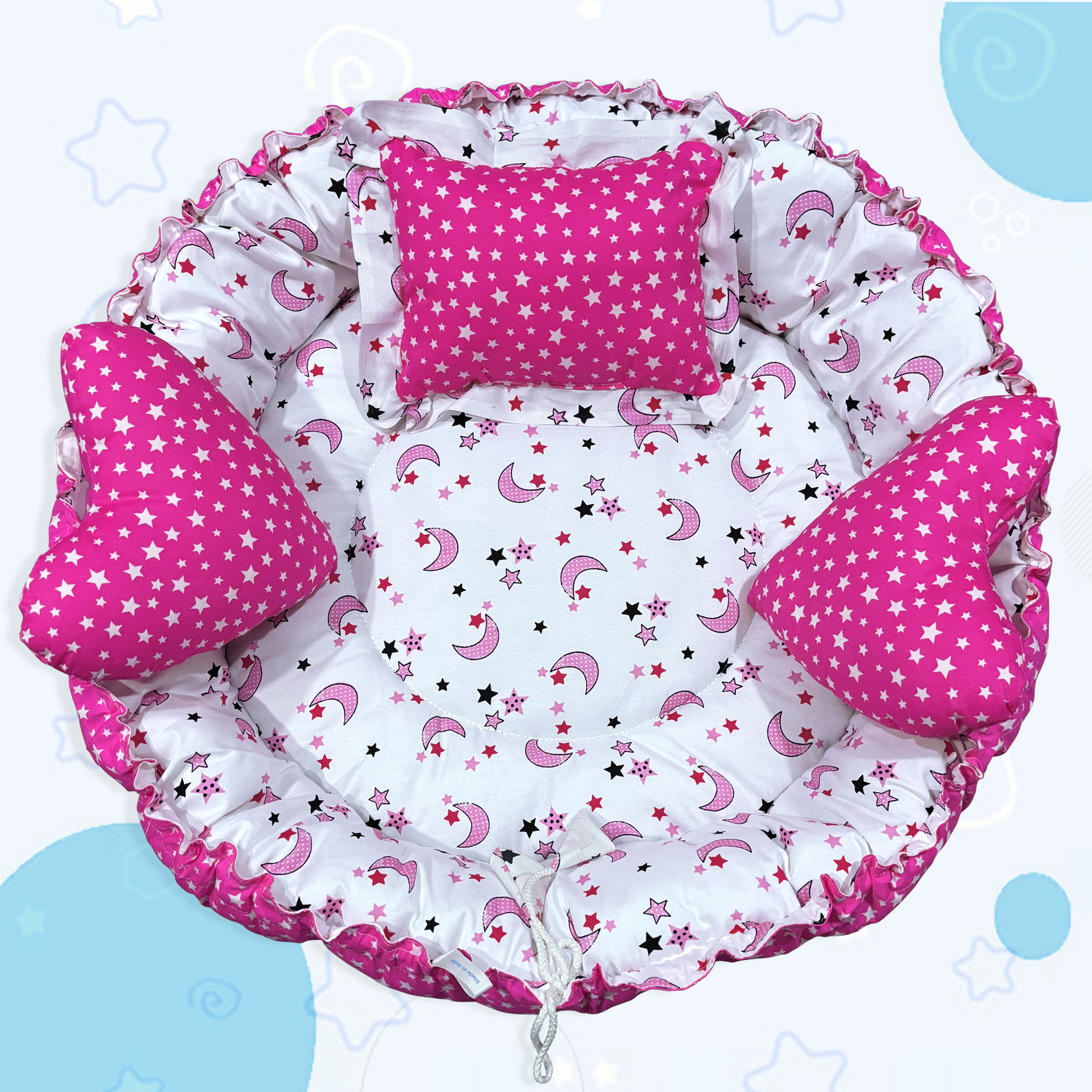 Image of MOM & SON Cotton Baby Bed Sized Bedding Set