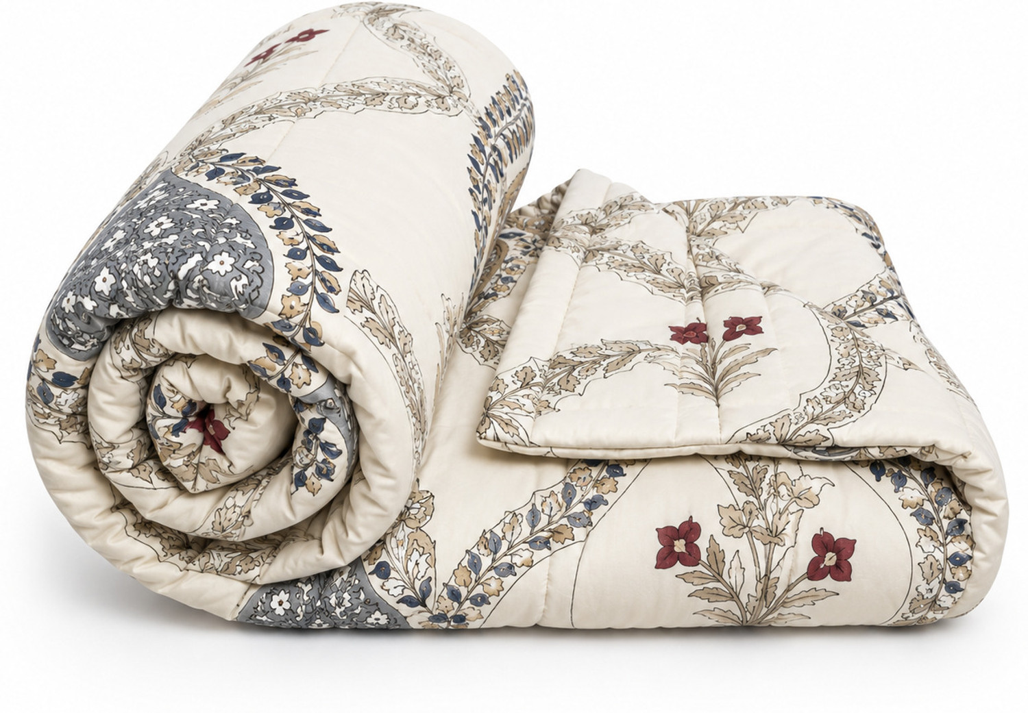 Image of Spire@Home Printed Double Comforter for AC Room (Cotton, Cream Diamond)