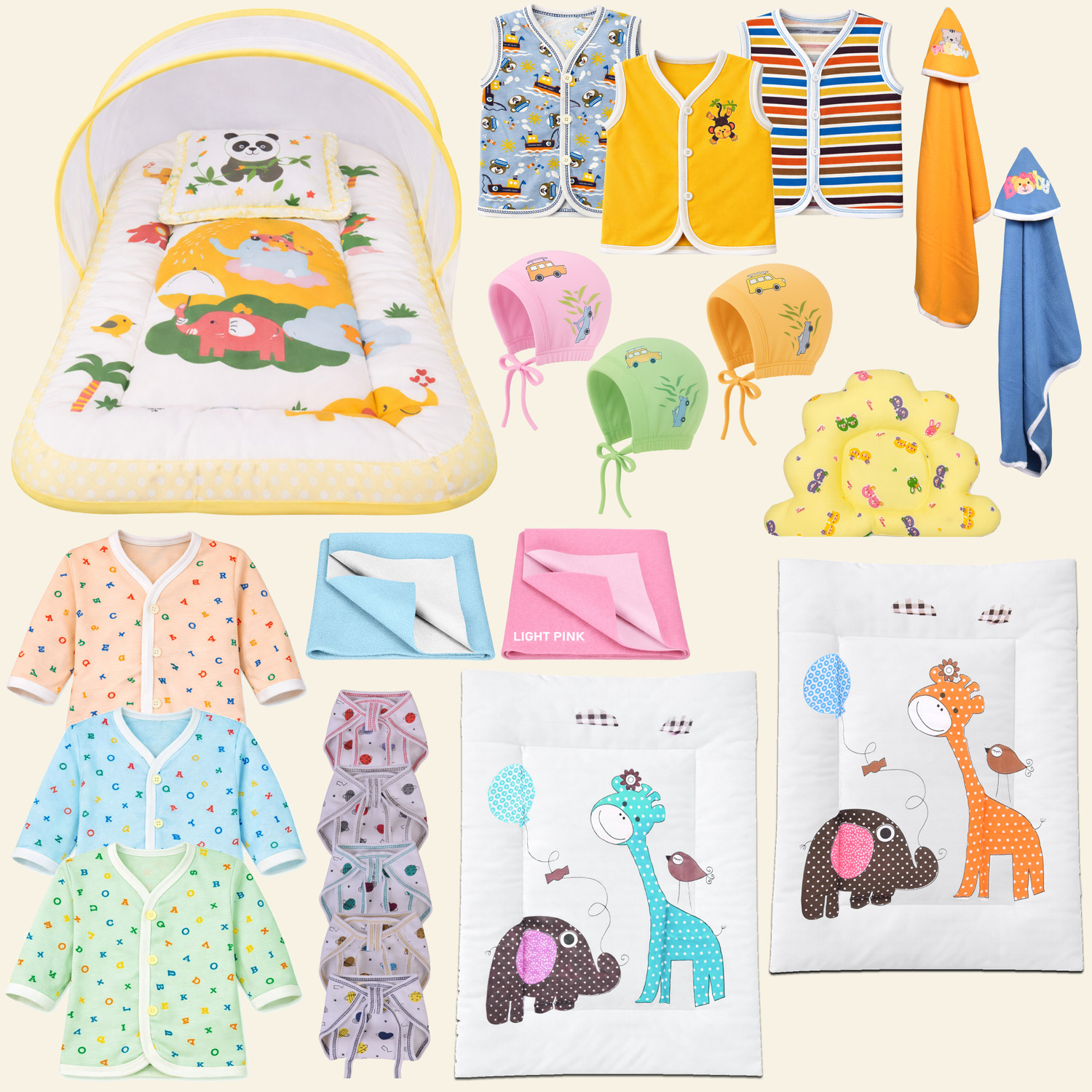 Image of Toddylon New Born Baby Boys & Baby Girls Bedding & Clothing Set Combo Pack