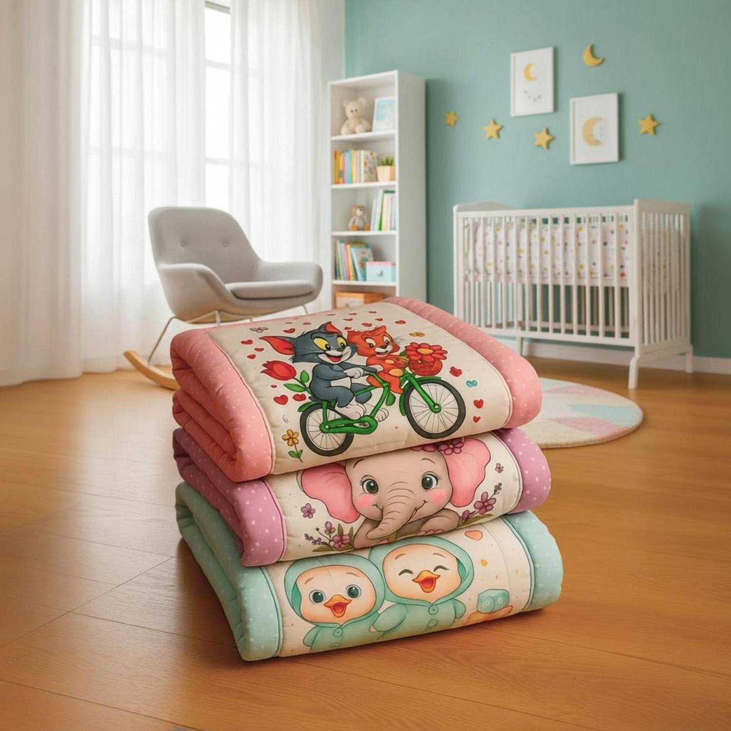 AAROVI New Born Baby Godadi Pack Of 3 Bed Mattress,Godari,Sleeping Mattress