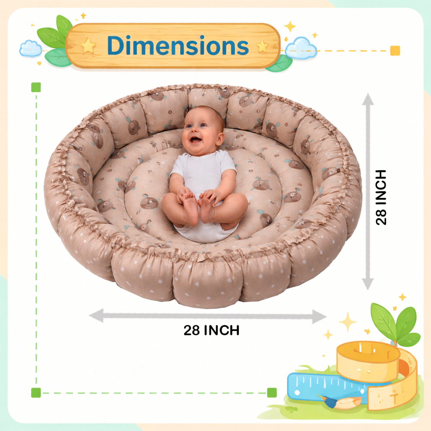 Image of Kwitchy New Born Baby Reversible Bed & Clothing Set Combo(0-6 Month)