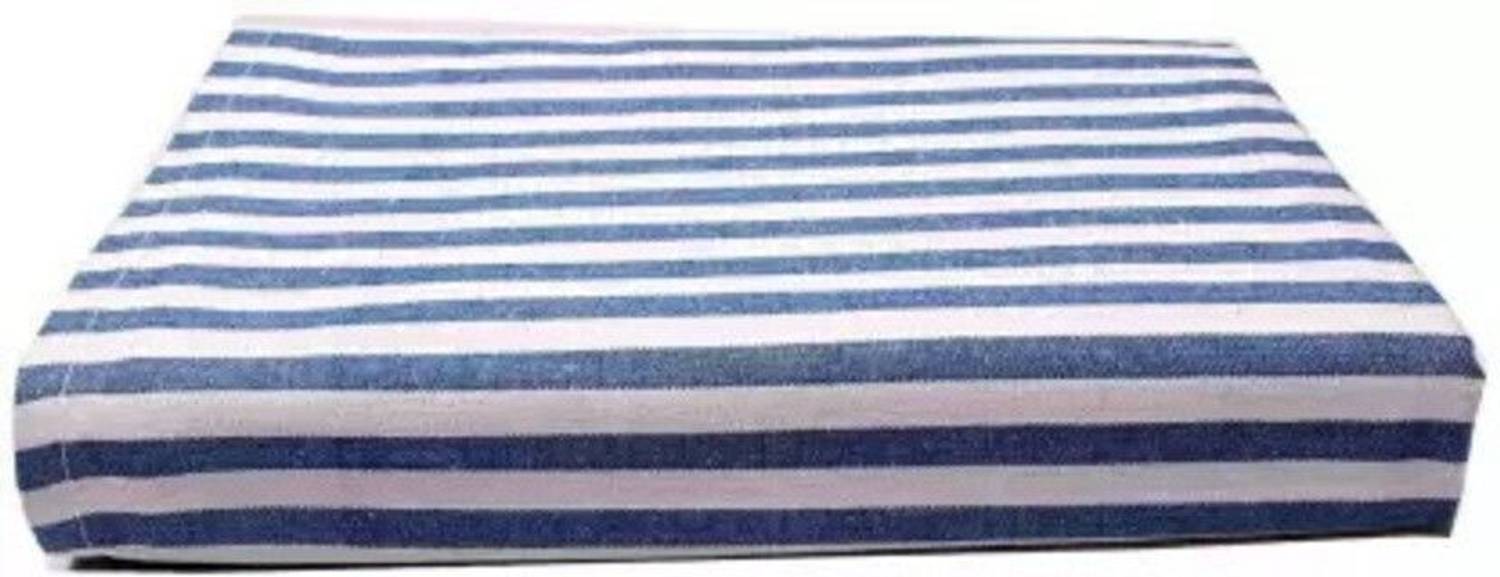 Elroi Cotton Single Flat 200 TC Striped 1 AC Bedsheet (Blue)