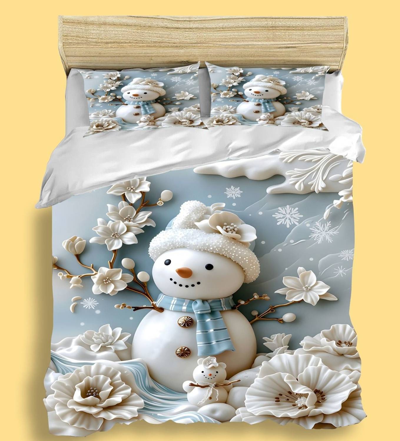 Bedit Cotton King Fitted (Elastic) 320 TC 3D Printed 1 Bedsheet with 2 Pillow Covers