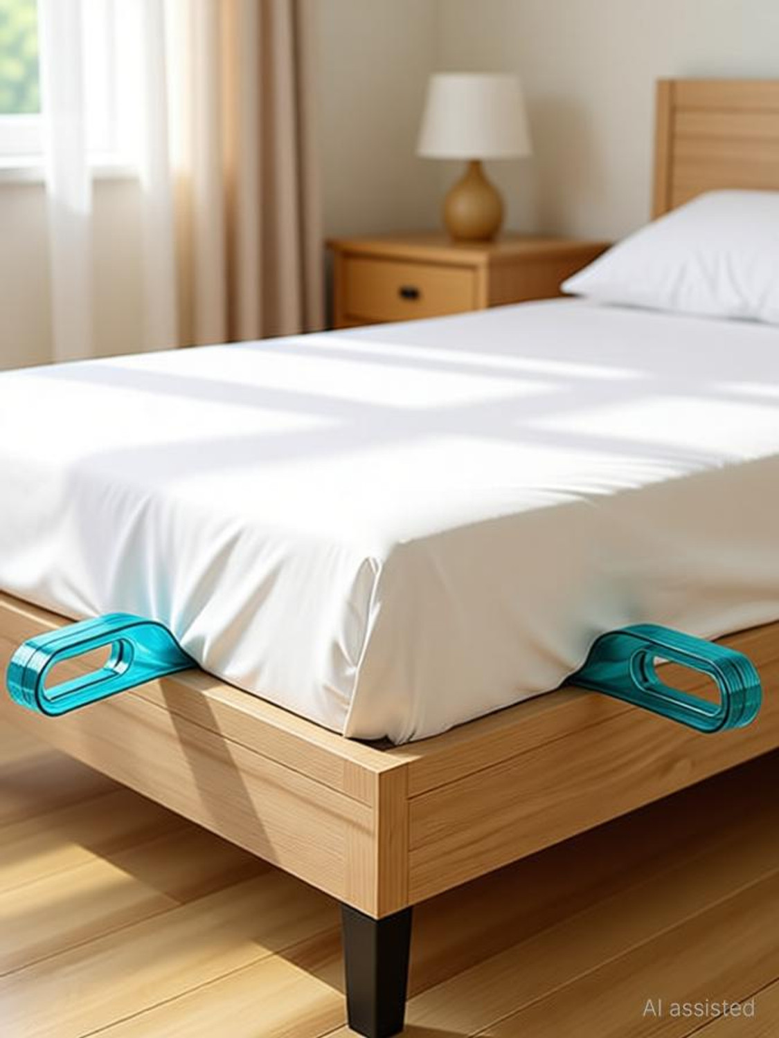 Image of Ezliving Cotton Queen, Double, King Flat 0 TC Solid 2 Bedsheets with 4 Pillow Covers