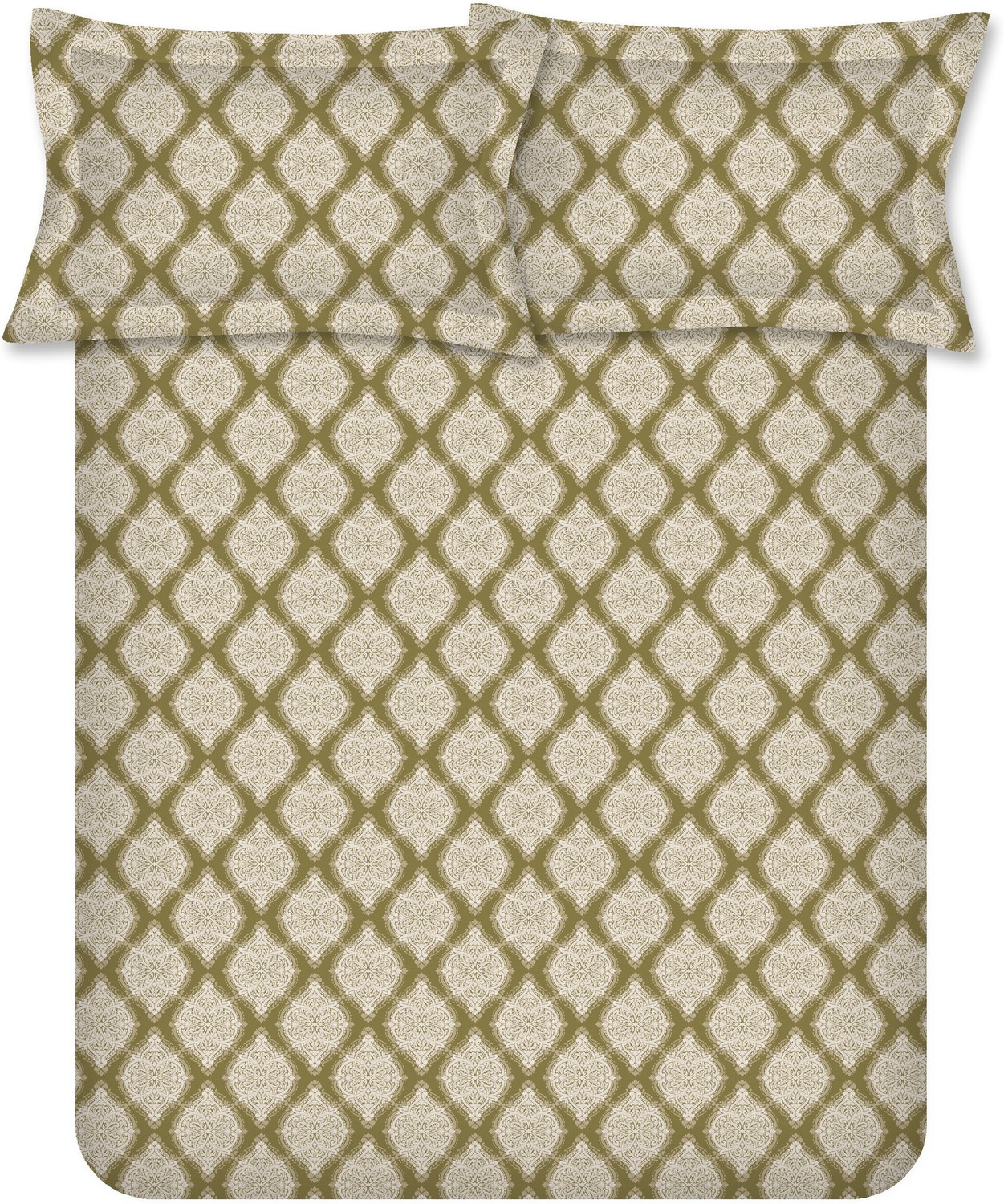 Image of Raymond Home Cotton Double Fitted (Elastic) 104 TC Geometric 1 Bedsheet