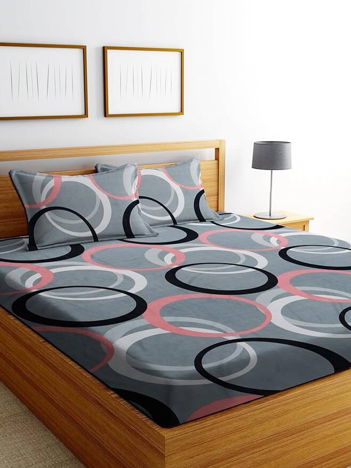 HIYANSHI HOME FURNISHING Polycotton King Fitted (Elastic) 200 TC