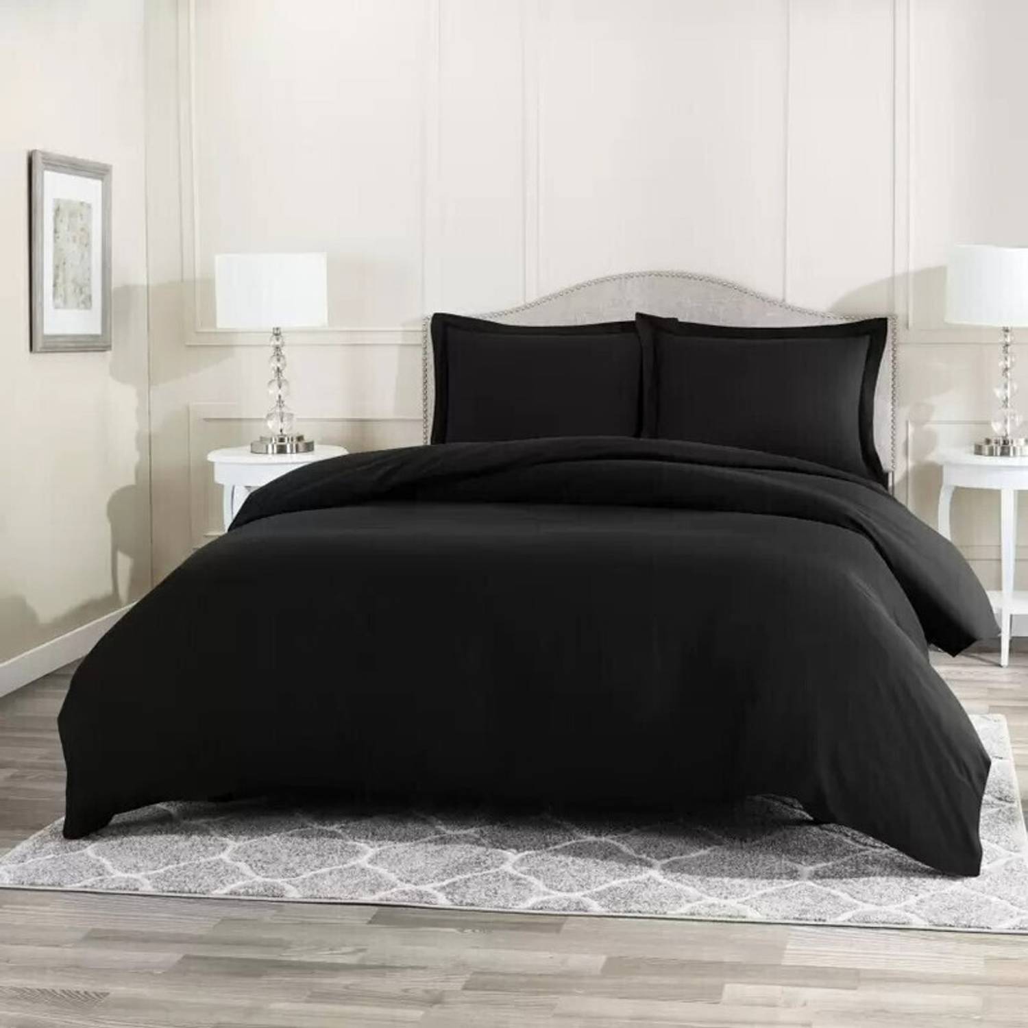 Hardeep Microfiber Queen Flat 300 TC Solid 1 Bedsheet with 2 Pill