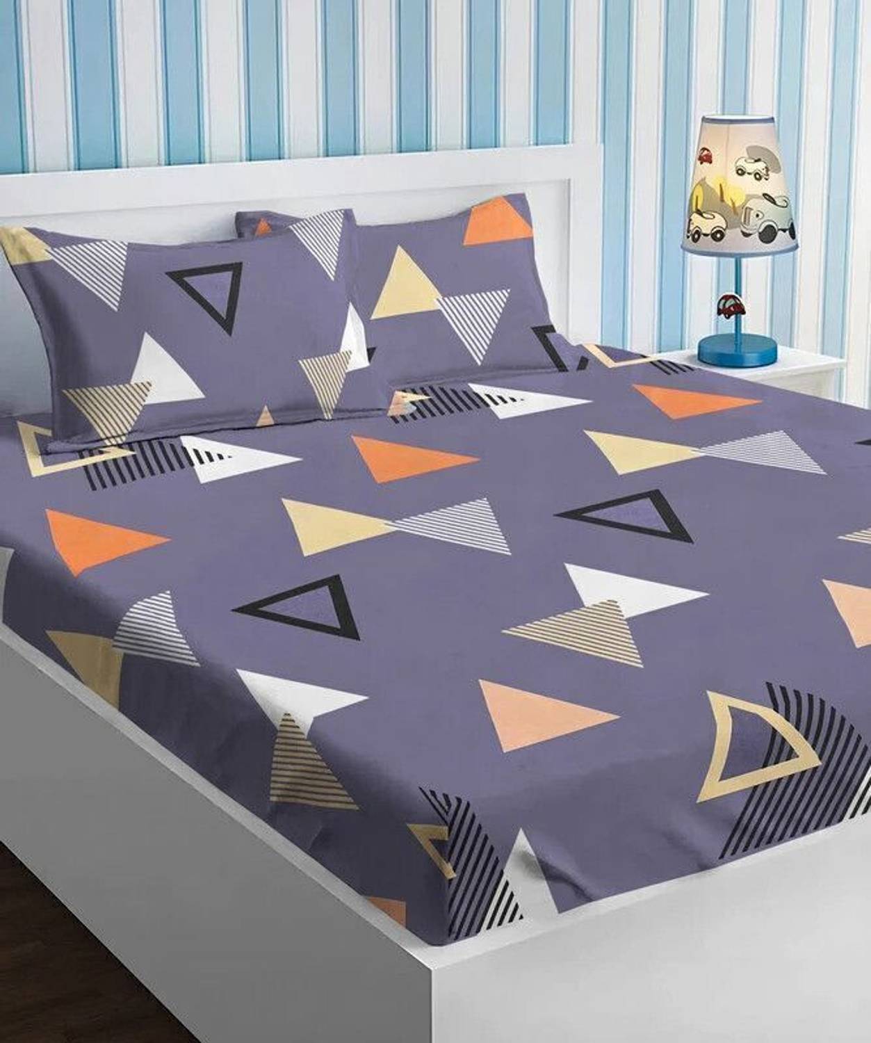 VAS COLLECTIONS Cotton King Flat 144 TC Abstract 1 Bedsheet with