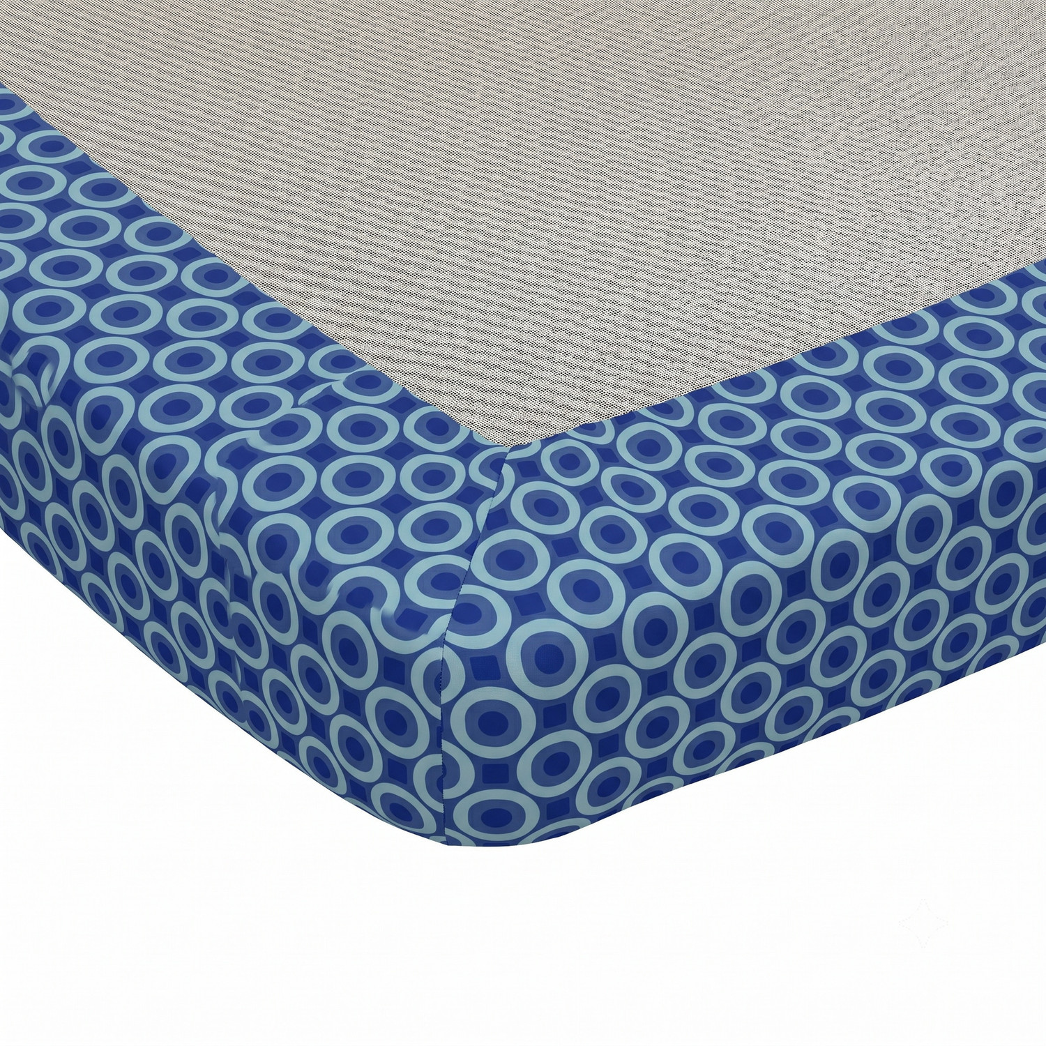 Image of Raymond Home Cotton Double Fitted (Elastic) 104 TC Printed 1 Bedsheet (Blue)