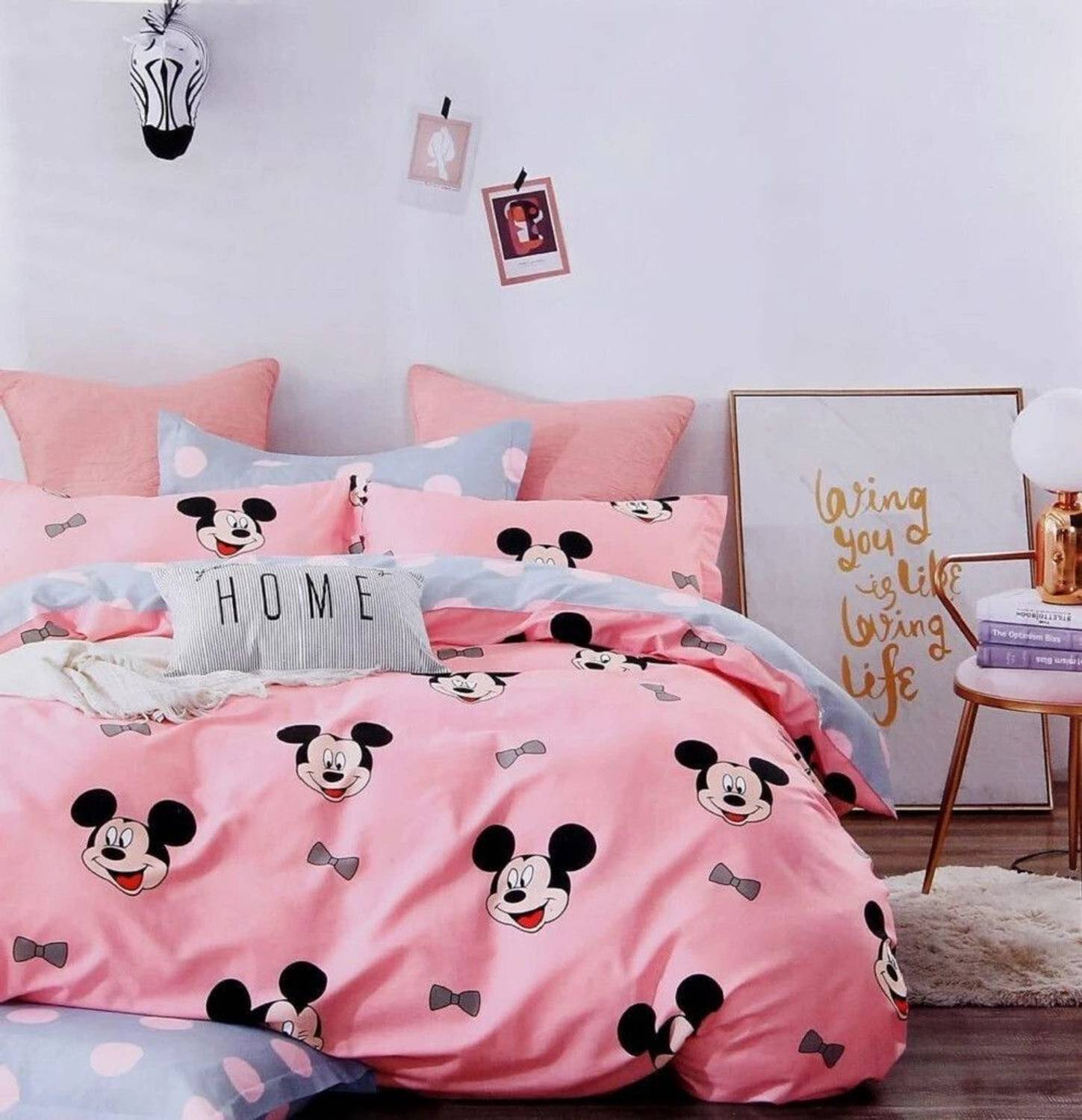 Exotic Cotton King Flat 300 TC 7D Digital 1 Bedsheet with 2 Pillo