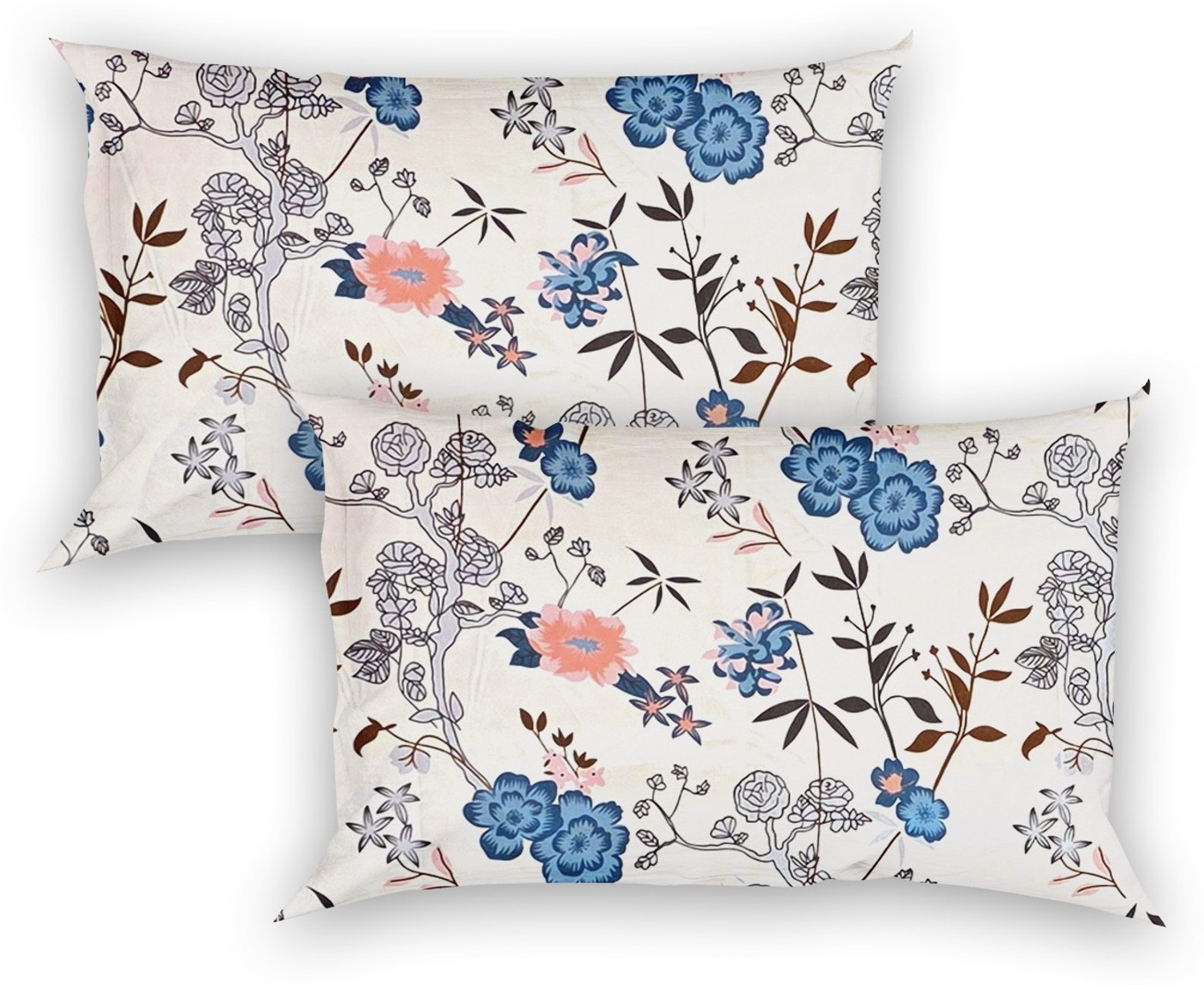 Image of CARLTON LONDON Microfiber Double Fitted (Elastic) 104 TC Printed 1 Bedsheet with 2 Pillow Covers
