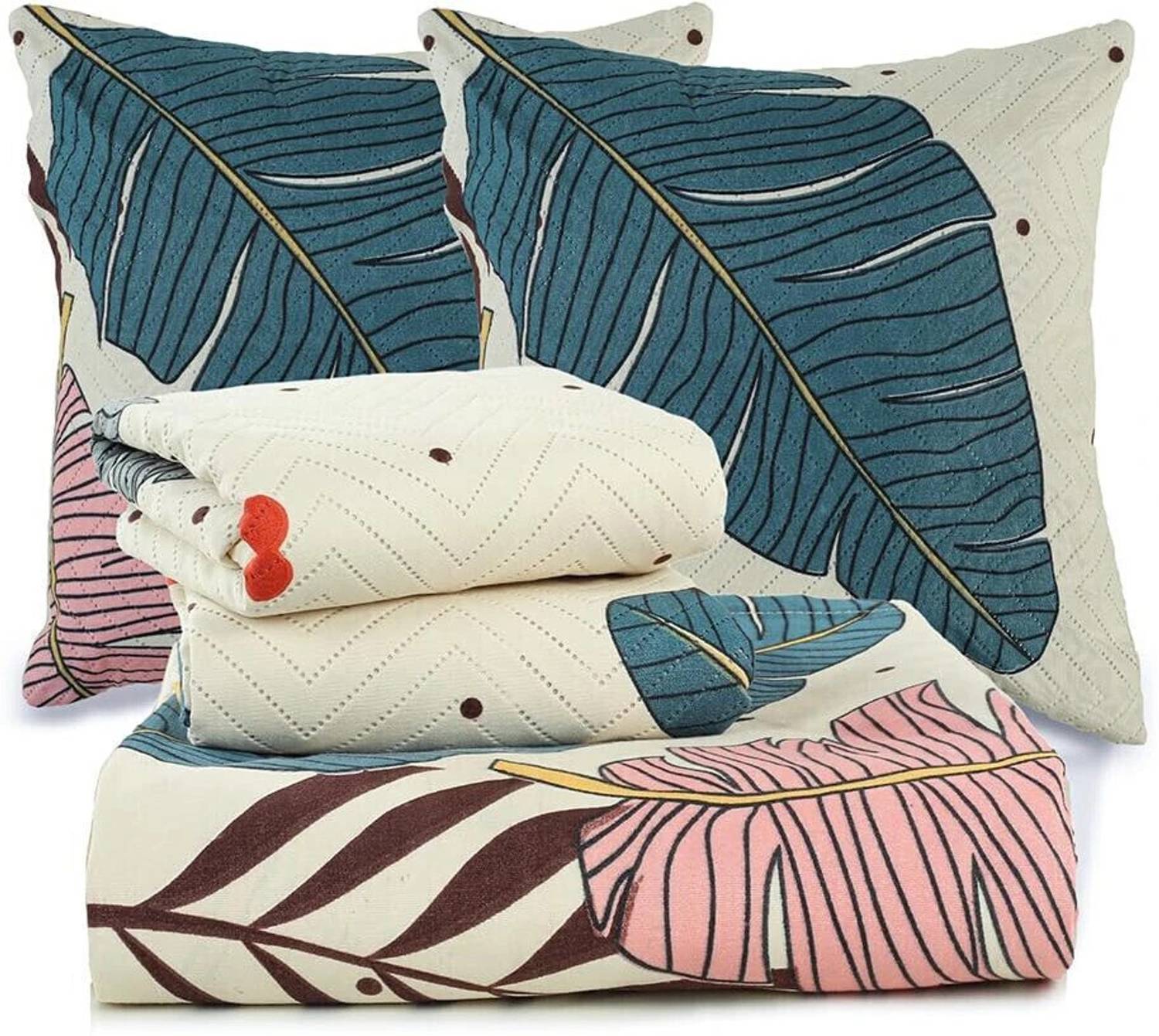 Apni Dukan Cotton Queen Flat 204 TC Printed 1 Bedsheet with 2 Pil
