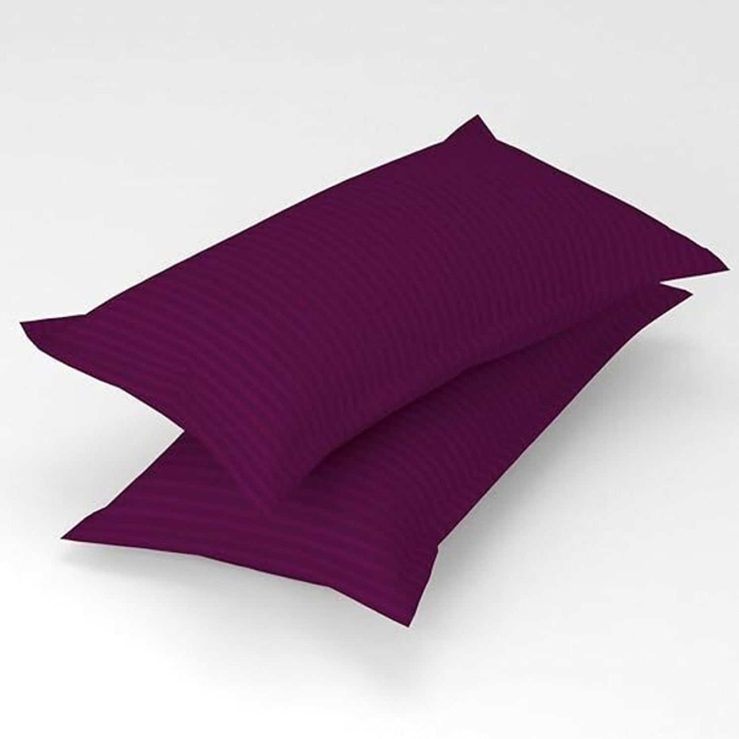 Image of Govindika Microfiber Double Flat 1000 TC Striped 1 Bedsheet with 2 Pillow Covers