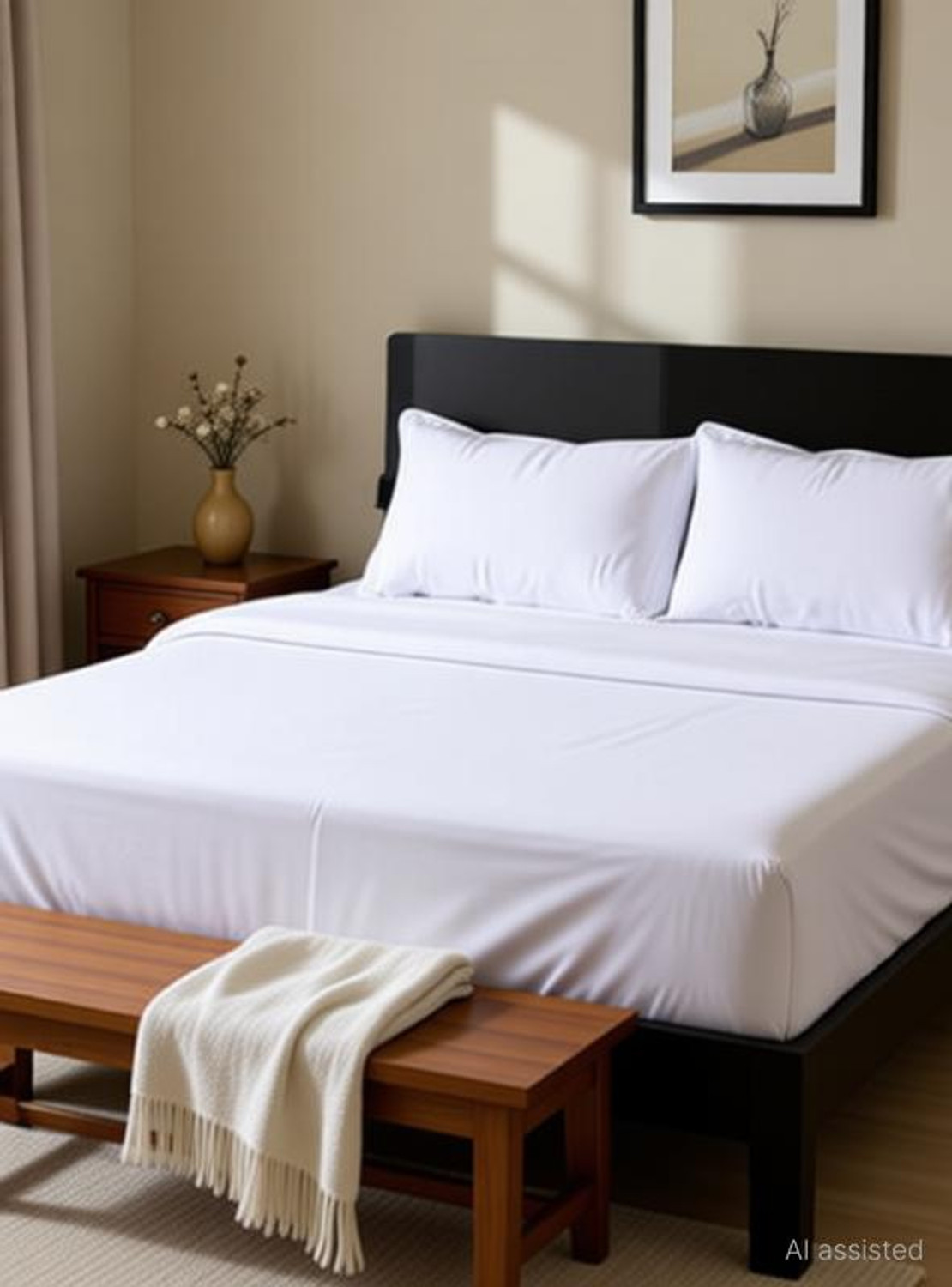 Image of Yashi decor Cotton Double Flat 220 TC Striped 1 Bedsheet with 2 Pillow Covers