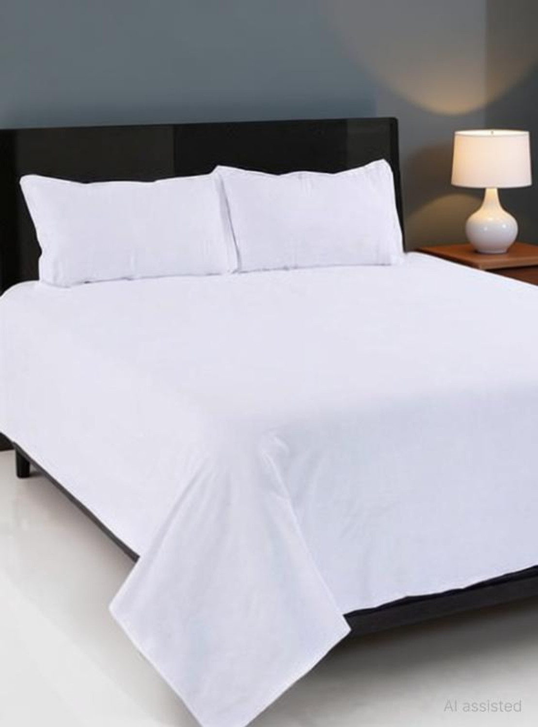 Image of Yashi decor Cotton Double Flat 220 TC Striped 1 Bedsheet with 2 Pillow Covers