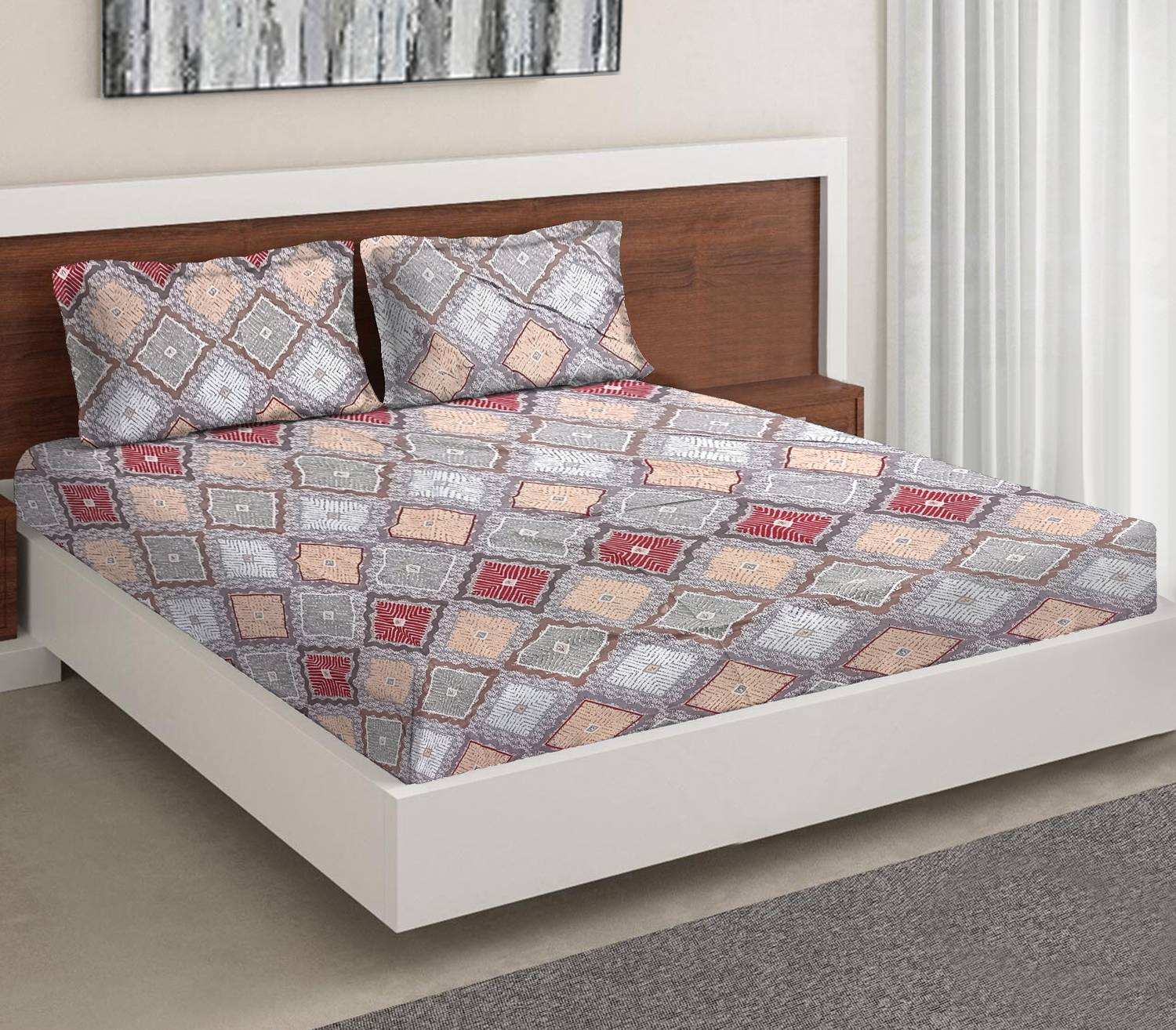 Moca by Monte Carlo Microfiber Double Flat 120 TC Printed 1 Bedsh