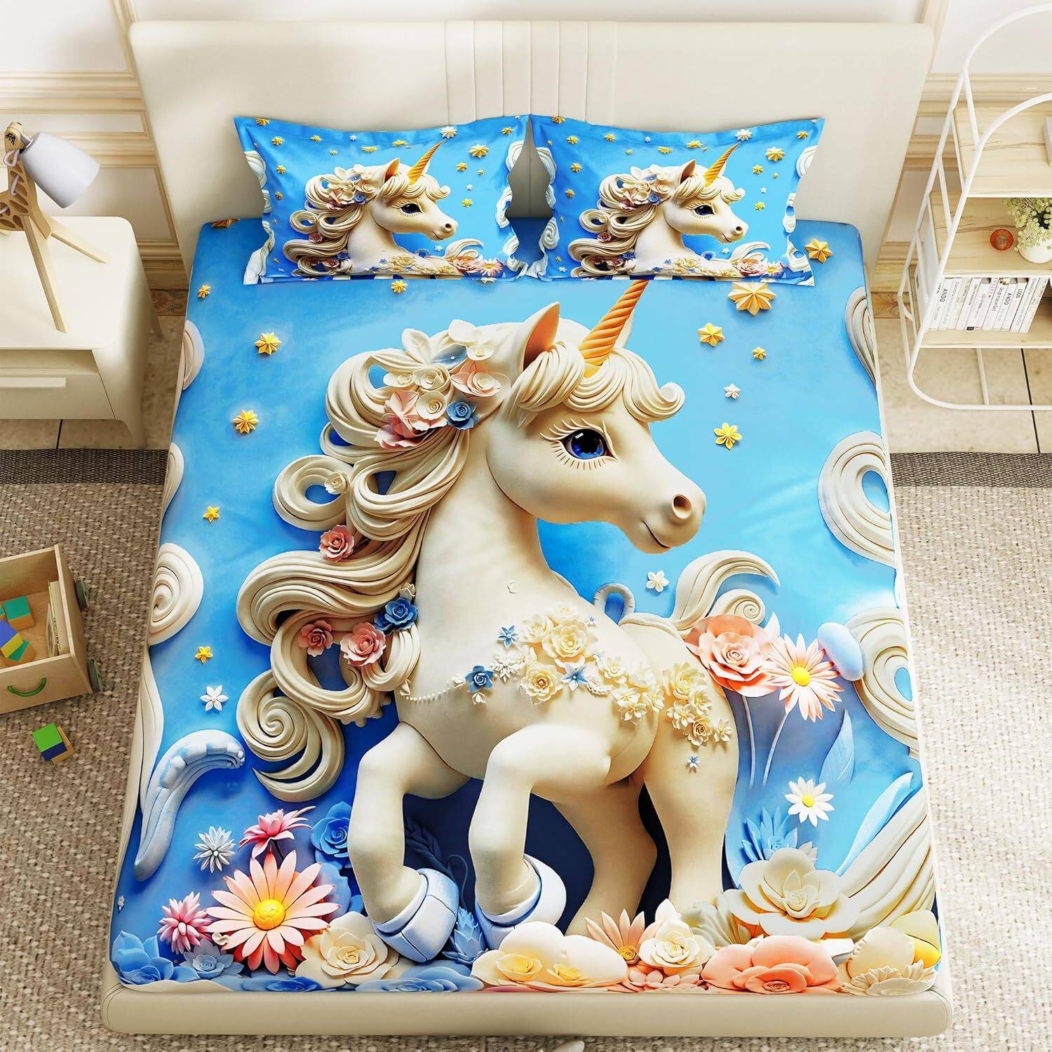 AMBERBLISH HOMES Cotton King Flat 250 TC Printed 1 Bedsheet
