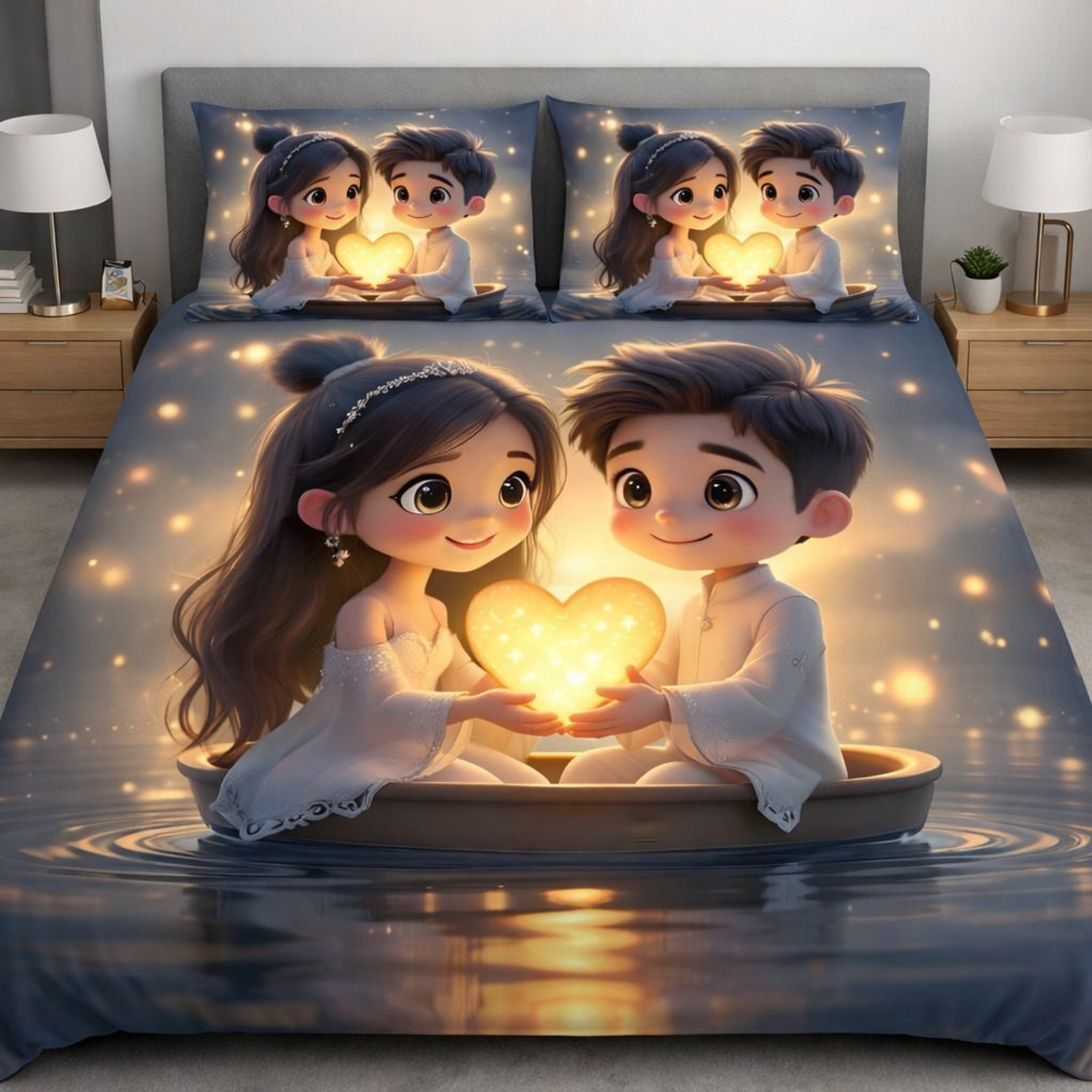 Image of DECORWELL Microfiber King Flat 300 TC Printed 1 Summer Bedsheet with 2 Pillow Covers