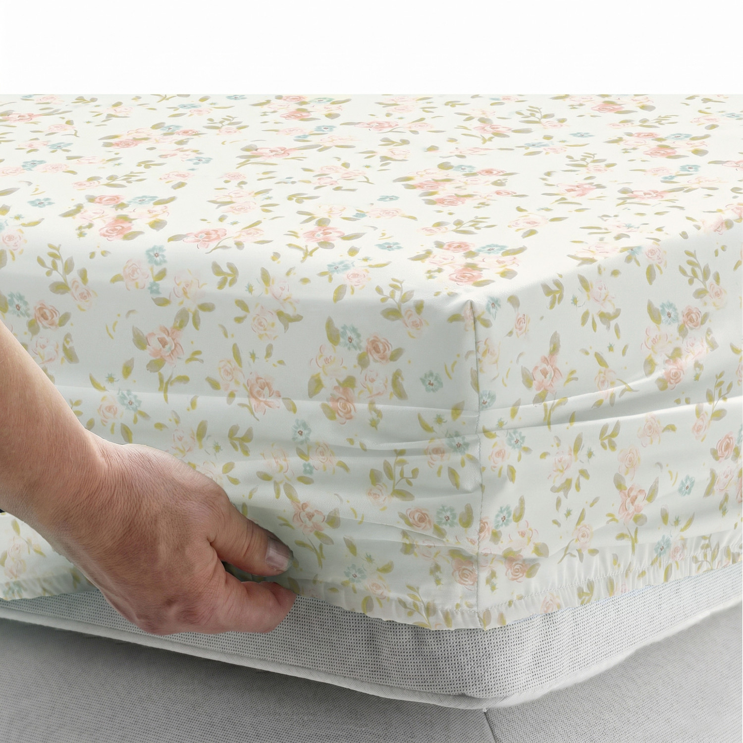Image of Story@home Cotton King Fitted (Elastic) 240 TC Printed 1 Summer Bedsheet with 2 Pillow Covers