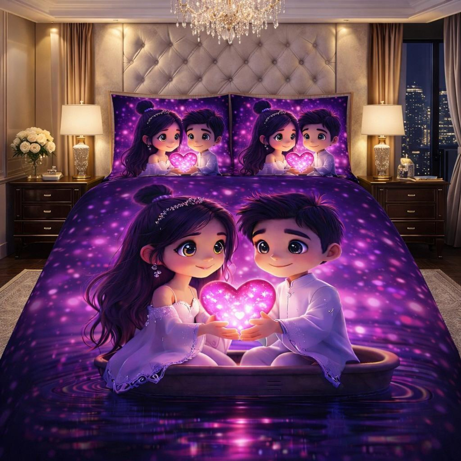 Image of DECORWELL Polycotton King Flat 220 TC Cartoon 1 Bedsheet