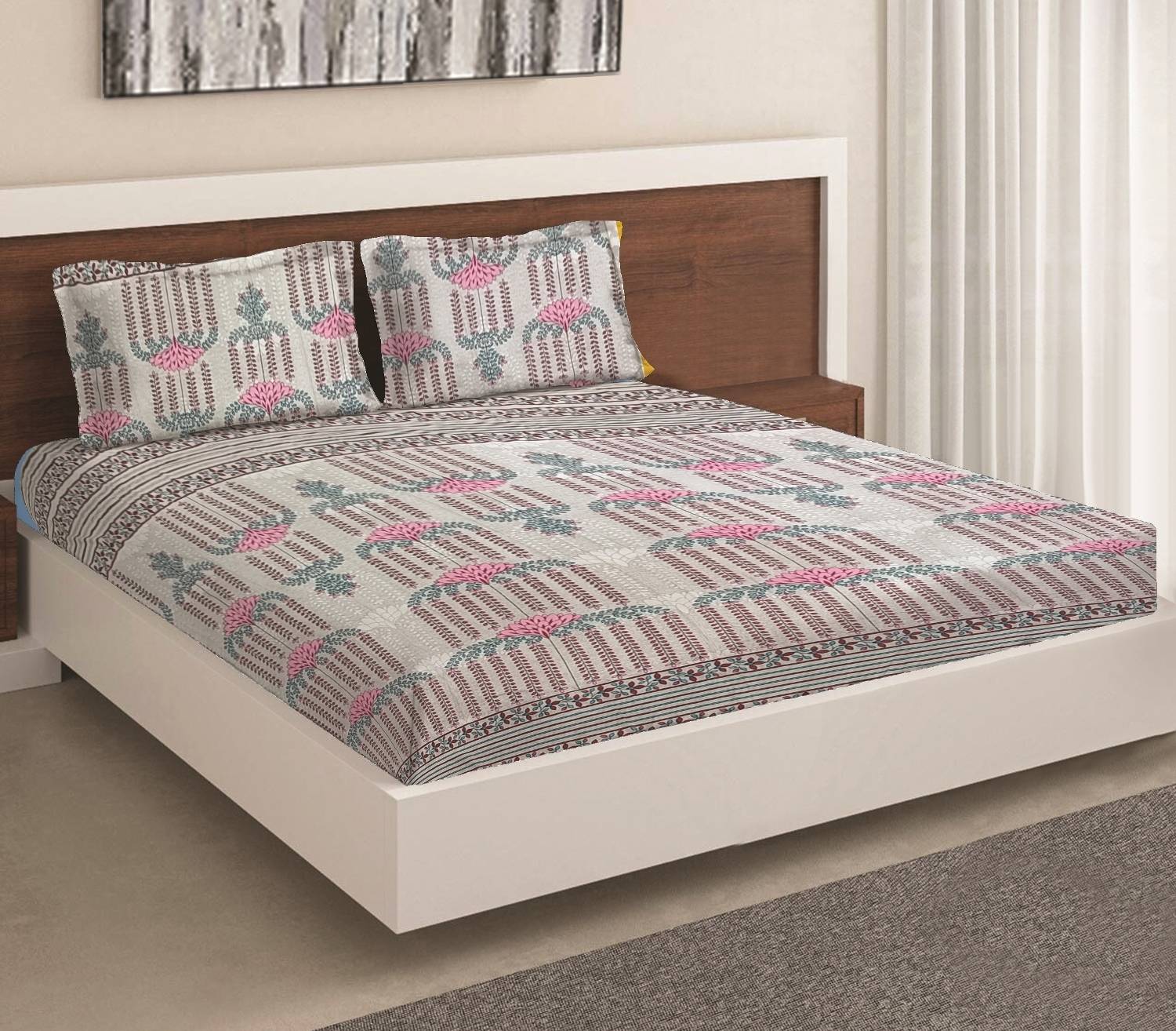 Moca by Monte Carlo Microfiber Double Flat 120 TC Printed 1 Bedsh