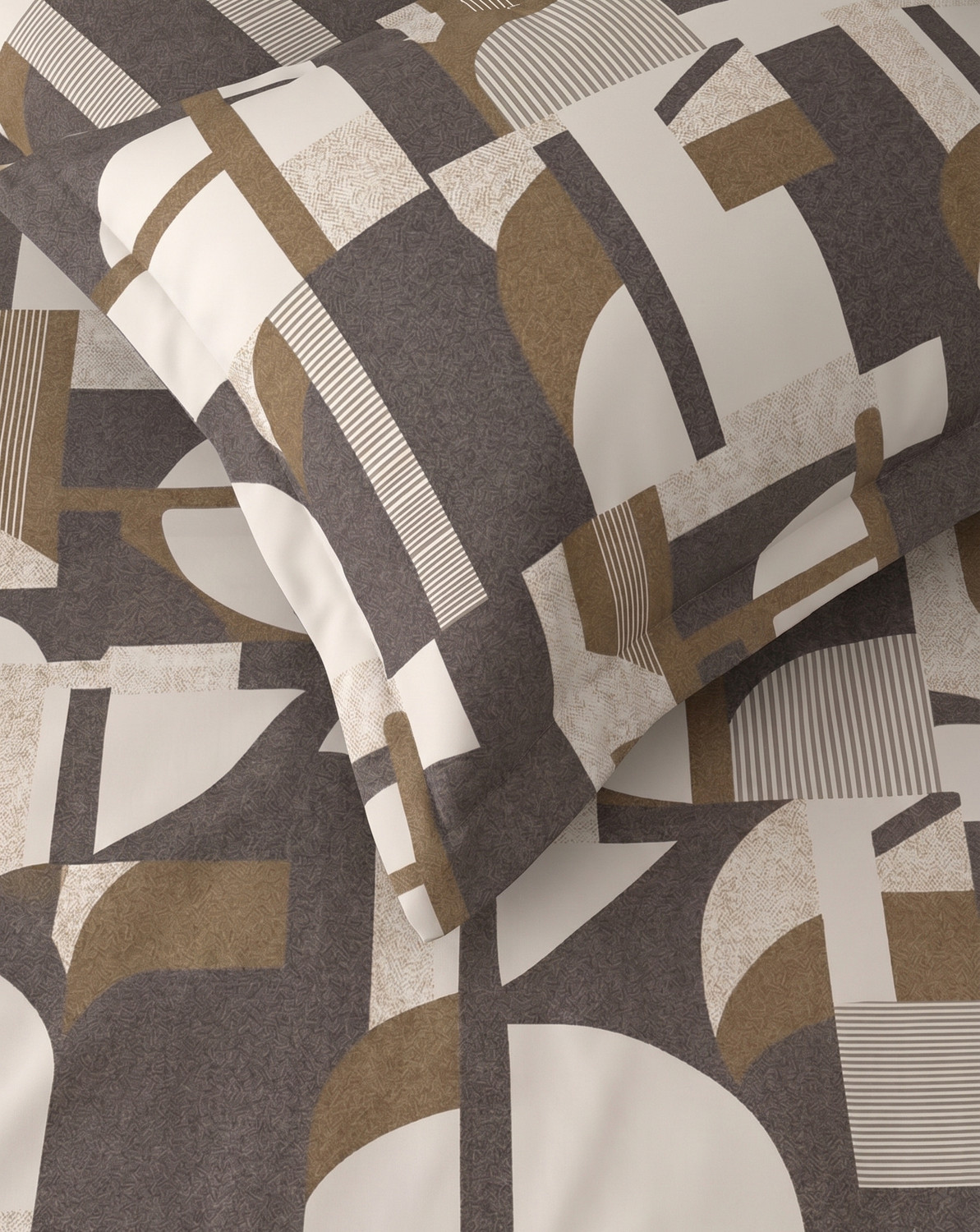 Image of Raymond Home Microfiber Double Flat 110 TC Geometric 1 Bedsheet (Brown)