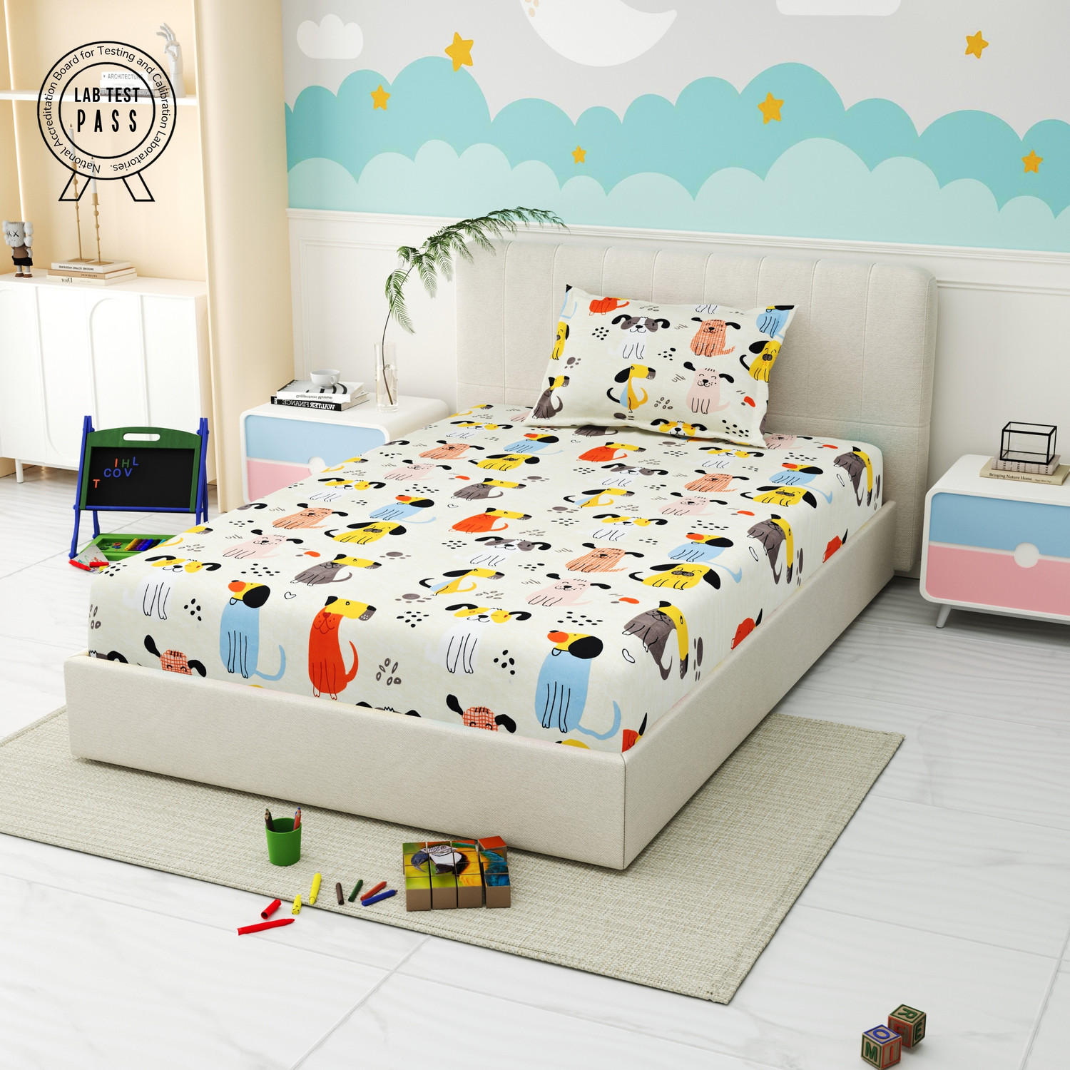 Image of Homeful Style Microfiber Single Flat 160 TC Printed 1 Summer Bedsheet